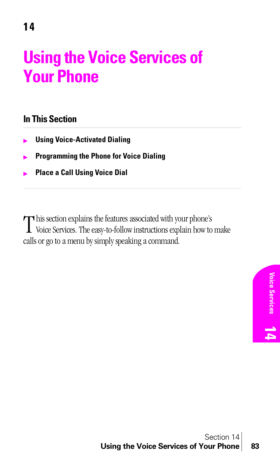 Using the voice services of your phone | Samsung A460 User Manual | Page 85 / 129