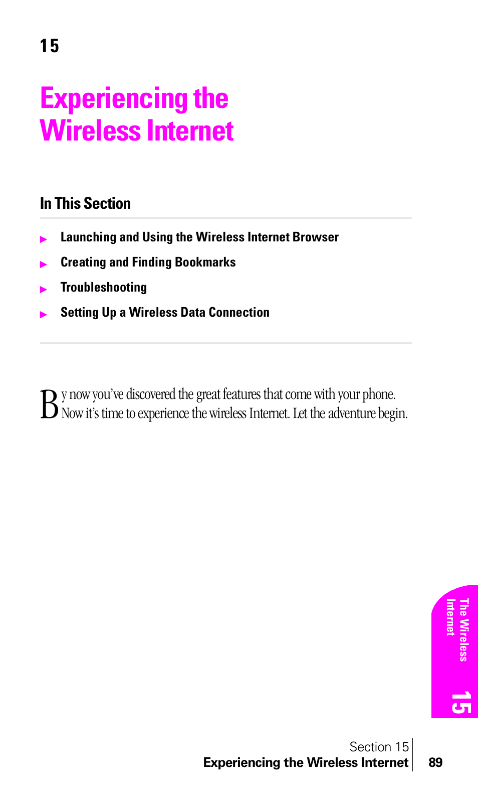Experiencing the wireless internet | Samsung A460 User Manual | Page 91 / 129