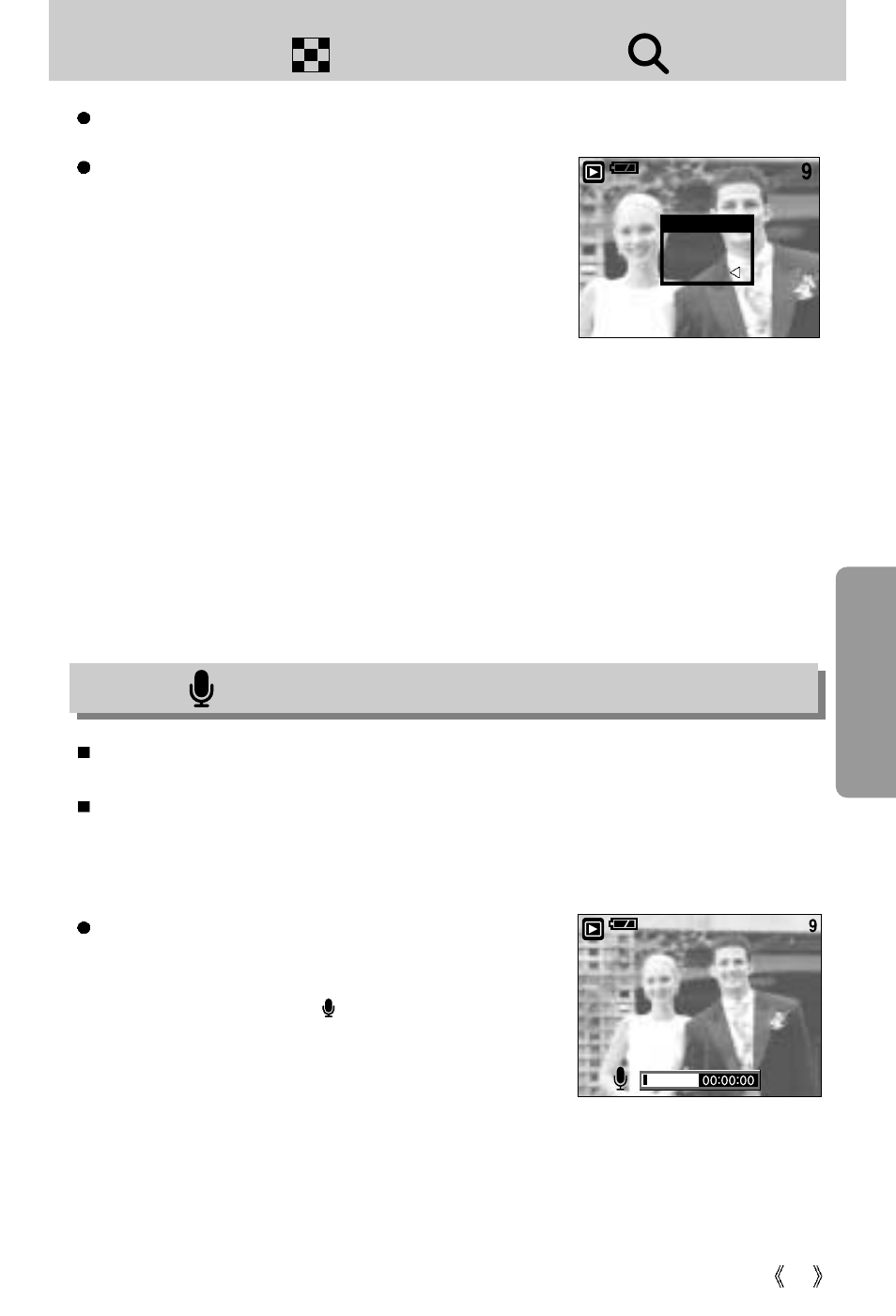 Thumbnail ( ) / enlargement( ) button | Samsung Digimax U-CA 401 User Manual | Page 45 / 96