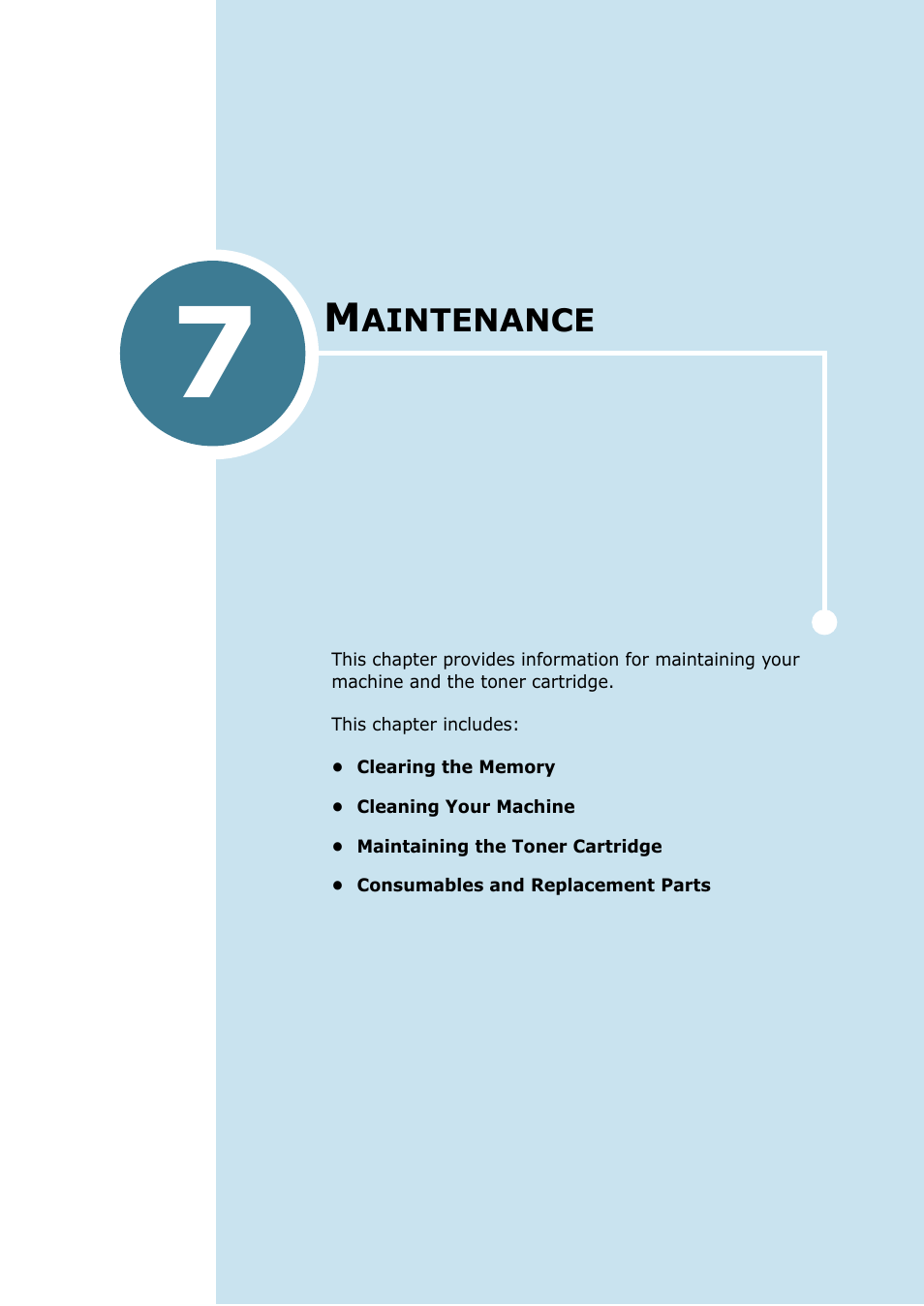 Maintenance, Chapter 7, Aintenance | Samsung SCX-4116 User Manual | Page 106 / 210