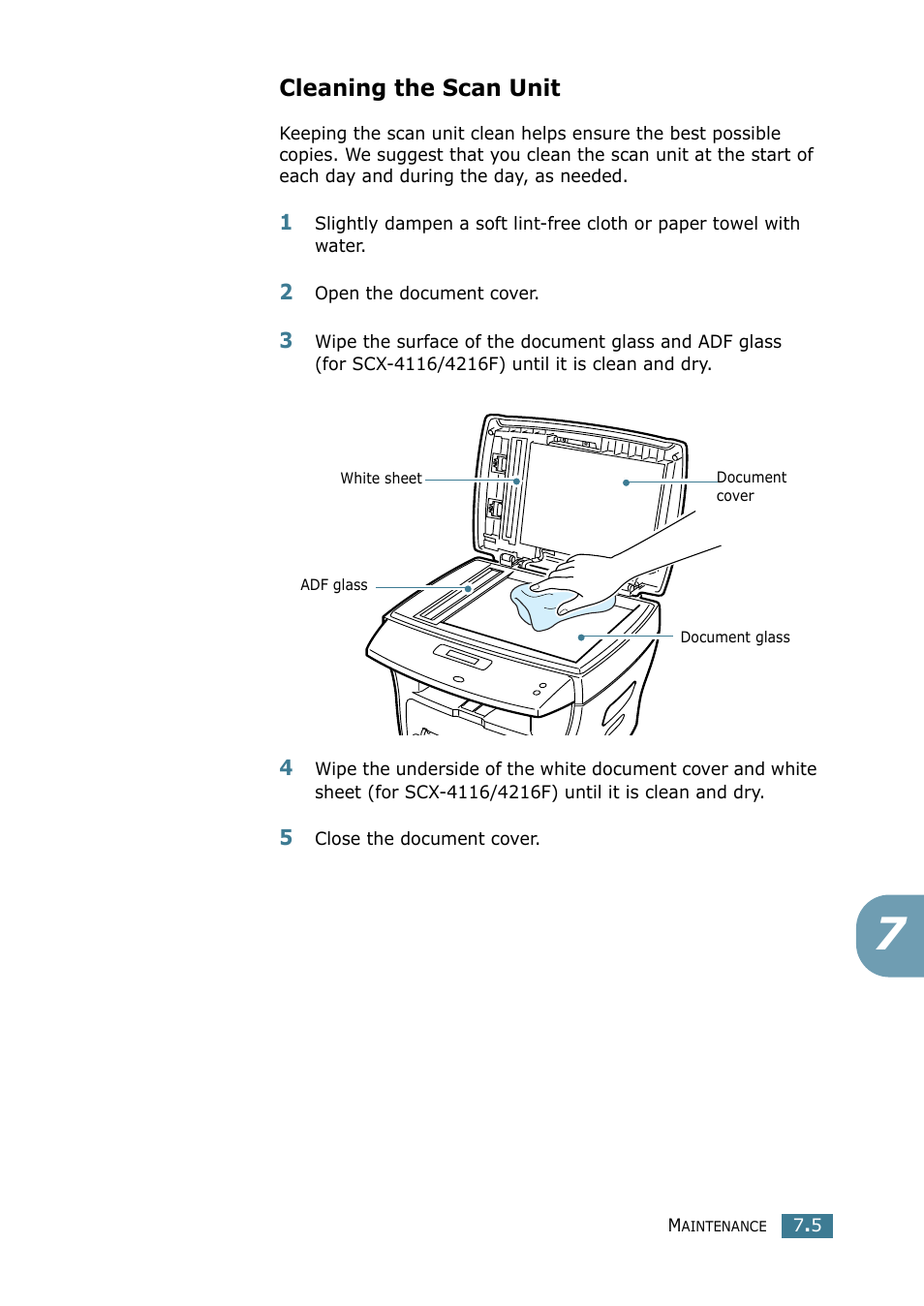 Cleaning the scan unit | Samsung SCX-4116 User Manual | Page 110 / 210