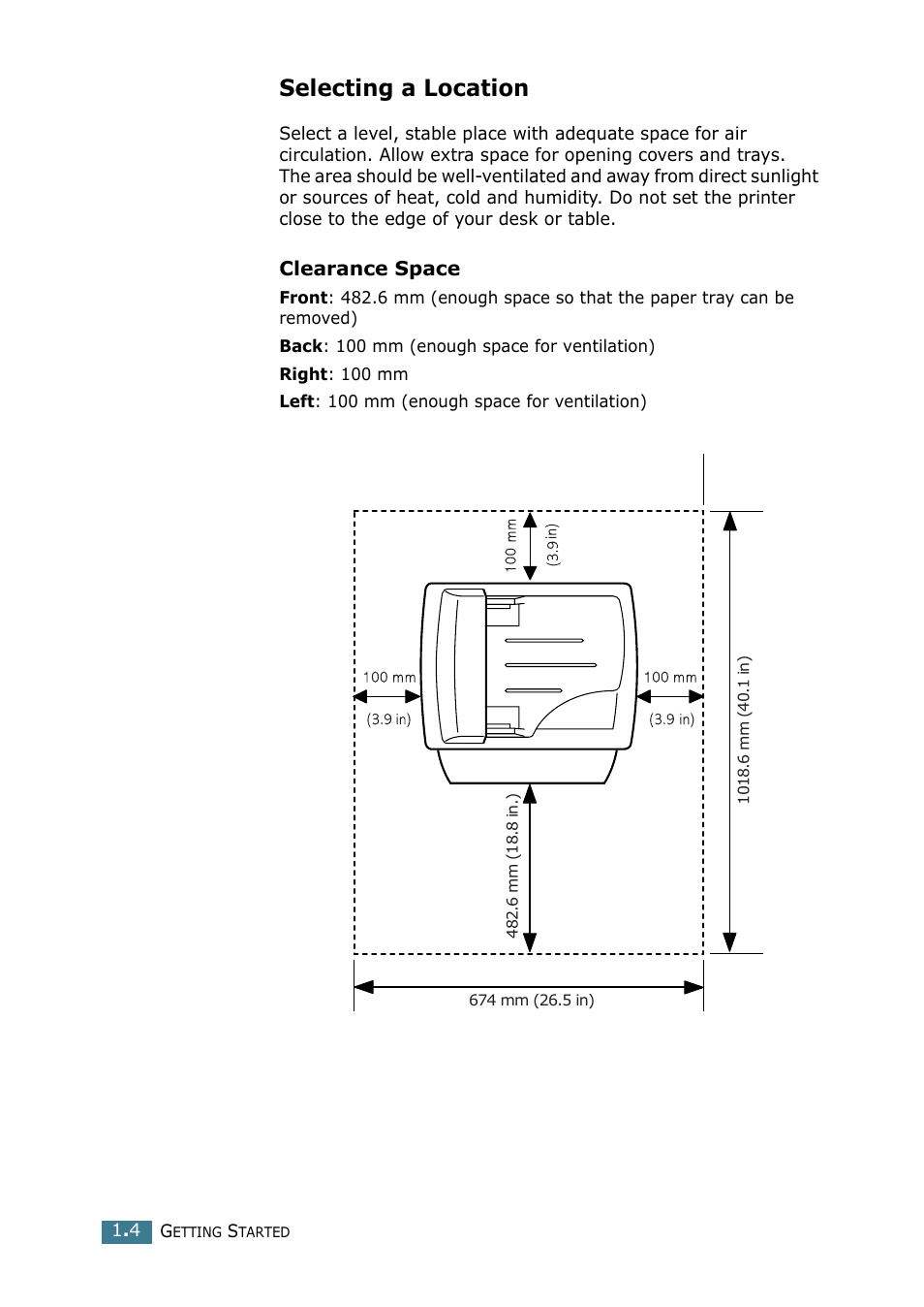 Selecting a location | Samsung SCX-4116 User Manual | Page 21 / 210