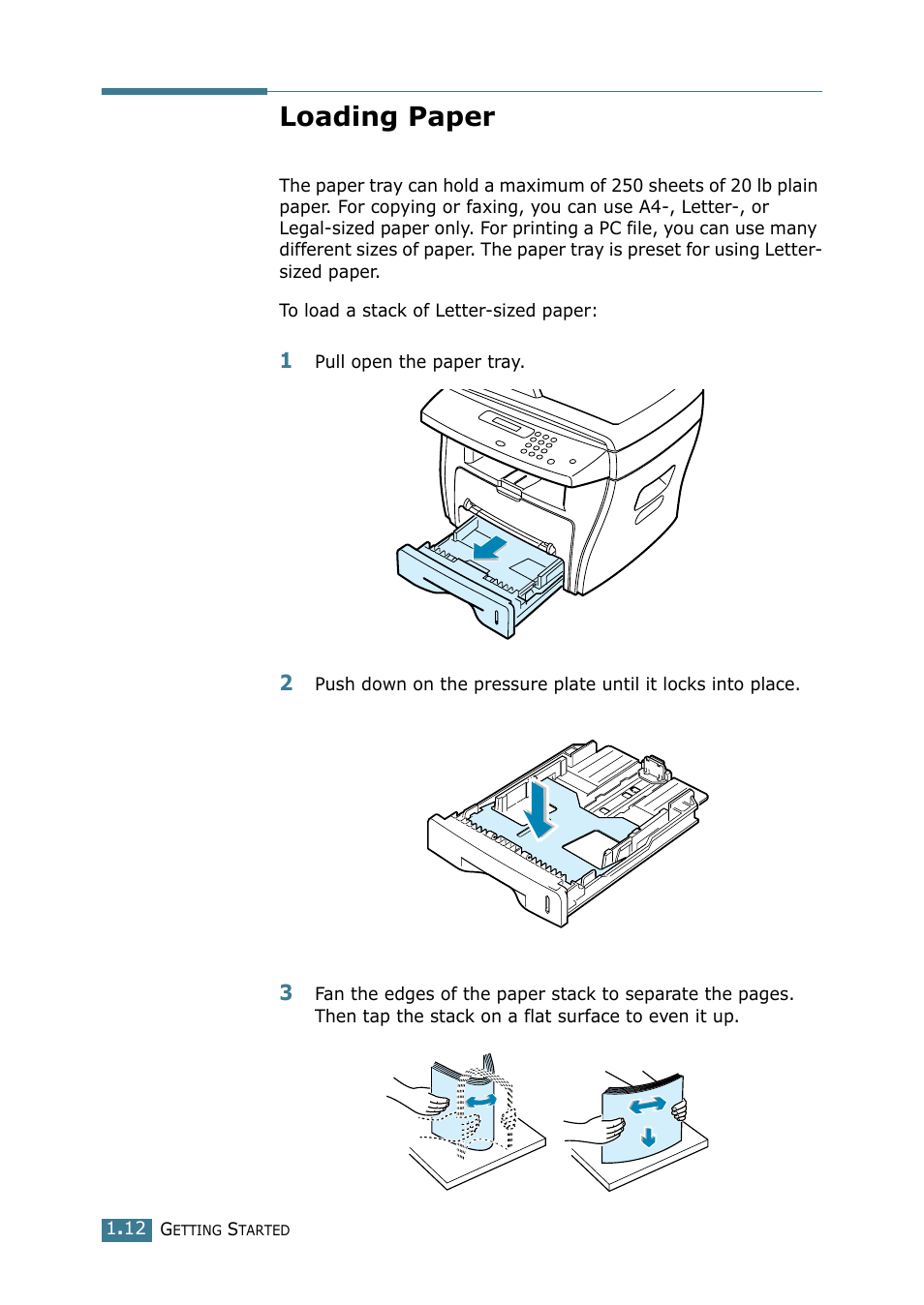 Loading paper | Samsung SCX-4116 User Manual | Page 29 / 210