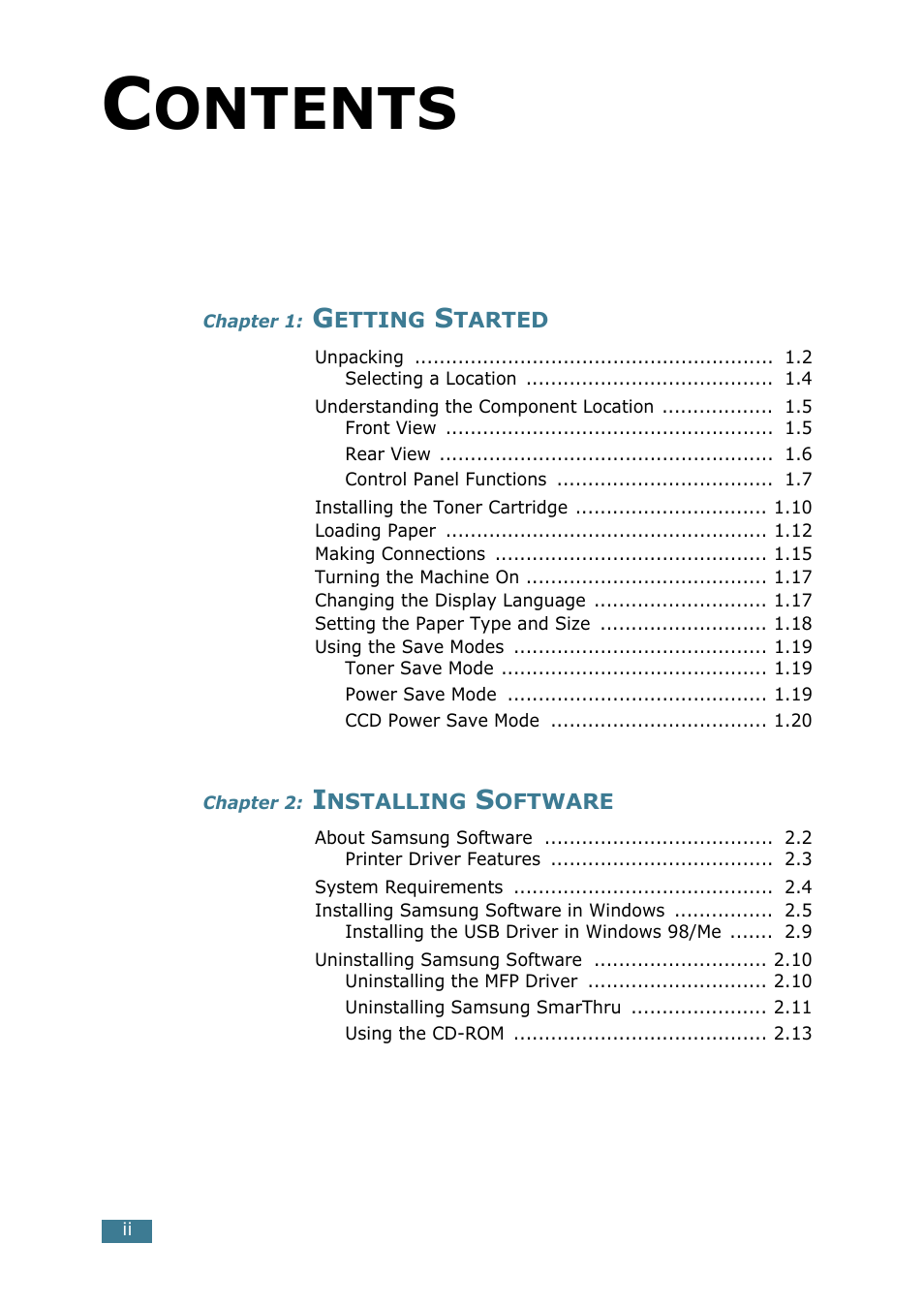 Samsung SCX-4116 User Manual | Page 3 / 210