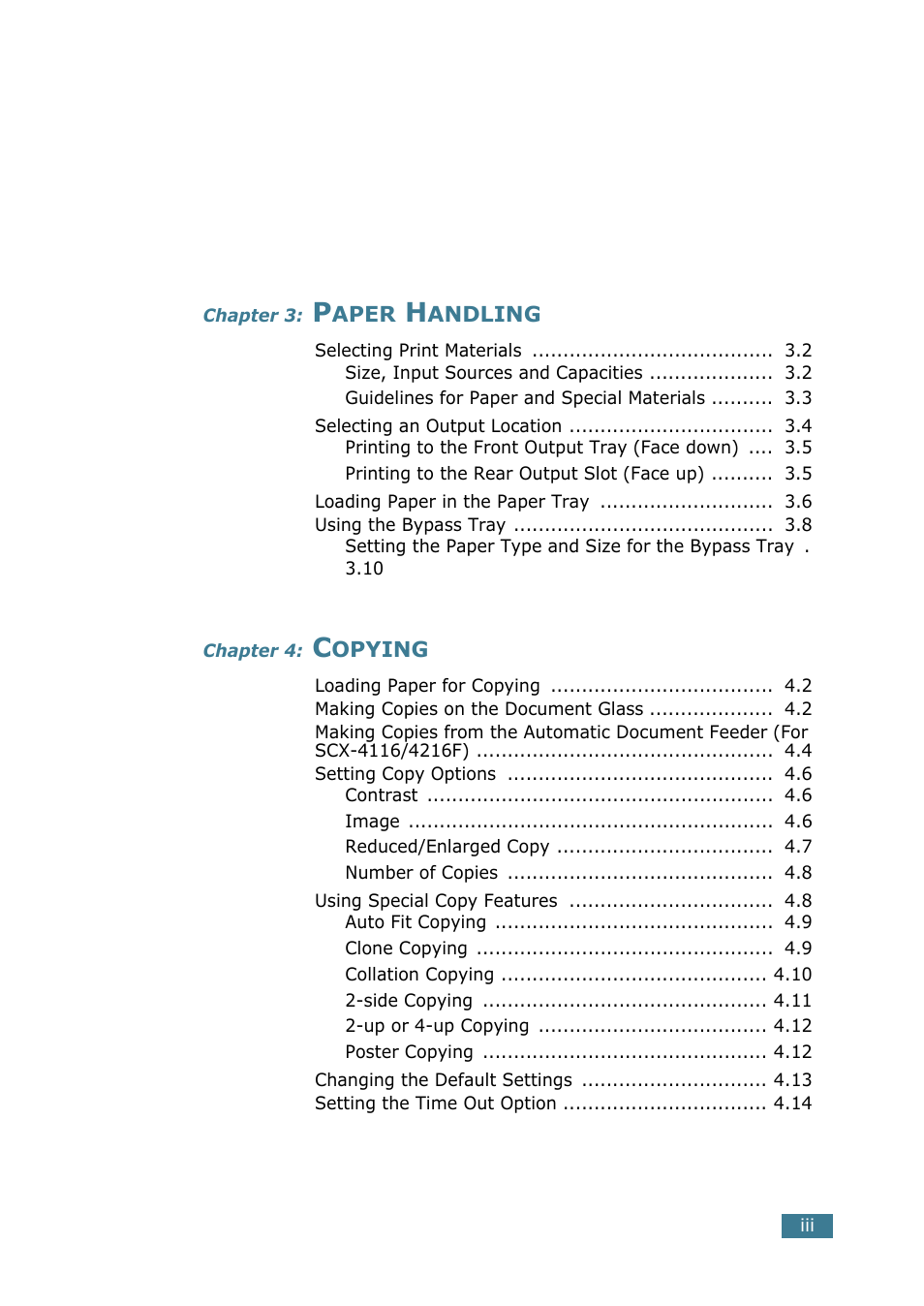 Samsung SCX-4116 User Manual | Page 4 / 210