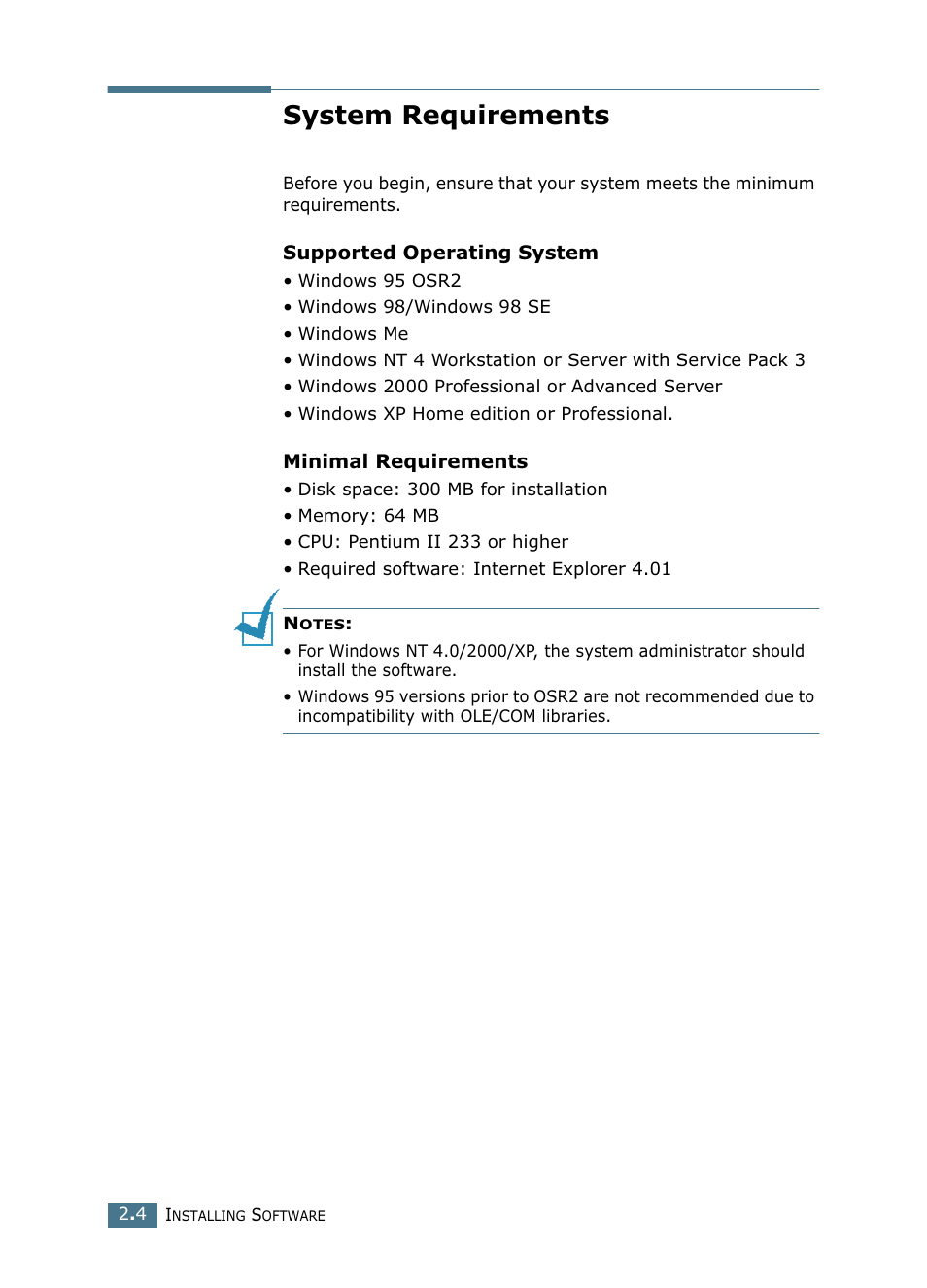 System requirements | Samsung SCX-4116 User Manual | Page 41 / 210