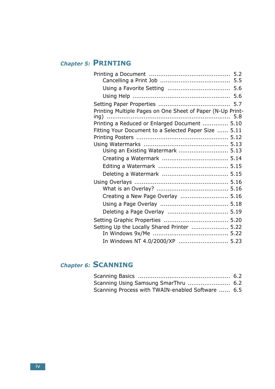 Samsung SCX-4116 User Manual | Page 5 / 210