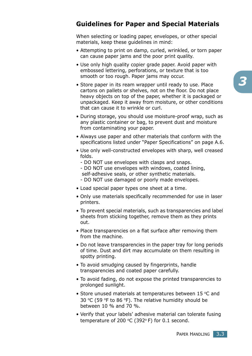 Guidelines for paper and special materials | Samsung SCX-4116 User Manual | Page 54 / 210