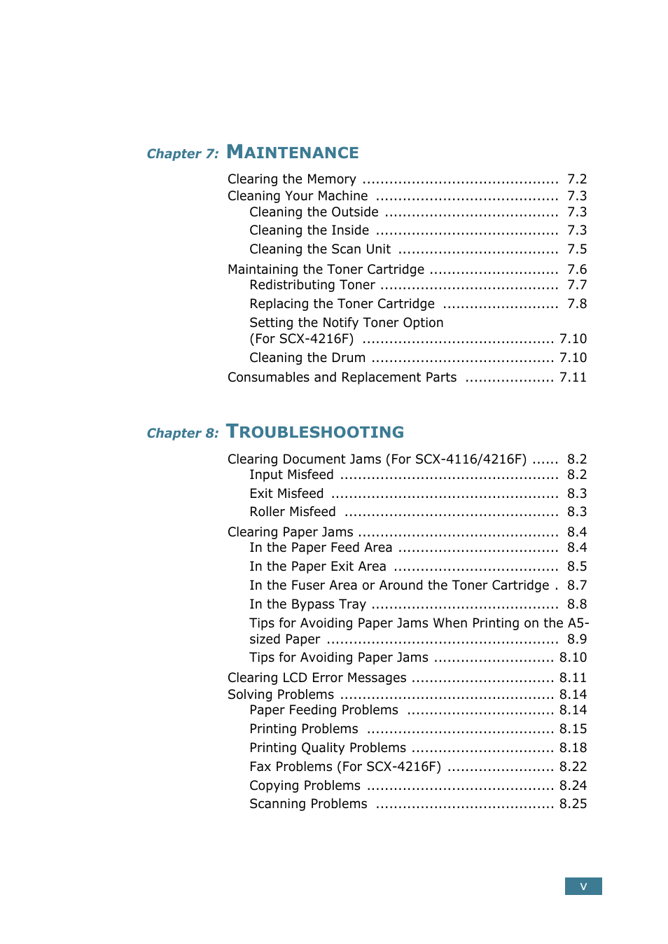 Samsung SCX-4116 User Manual | Page 6 / 210