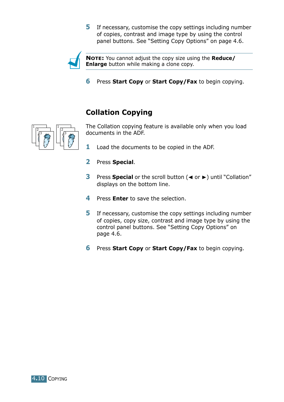 Collation copying | Samsung SCX-4116 User Manual | Page 71 / 210