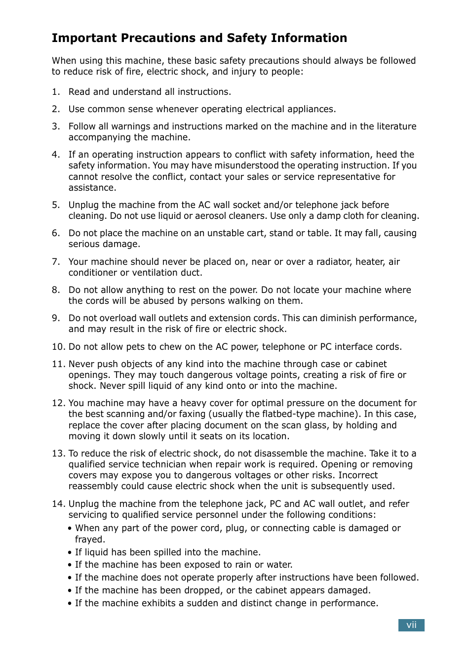 Important precautions and safety information | Samsung SCX-4116 User Manual | Page 8 / 210