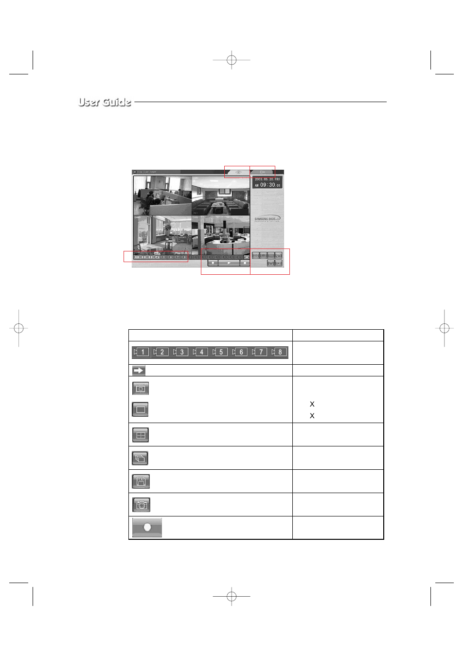 8-1) “live” menu | Samsung Color Dual Quad Network Observation System SSC21WEB User Manual | Page 40 / 103
