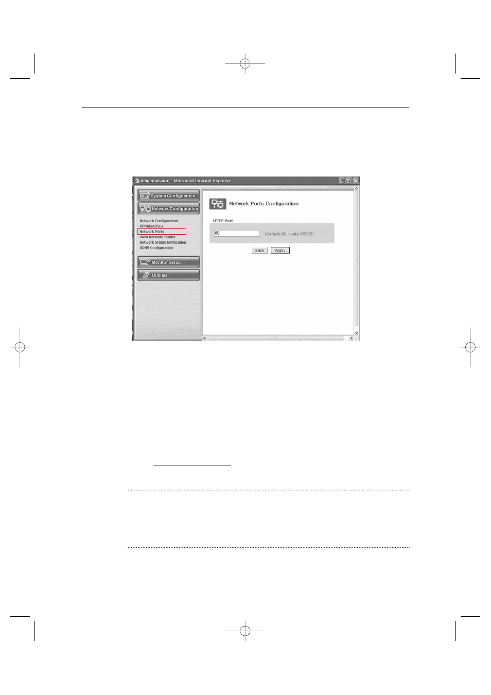 Network ports configuration | Samsung Color Dual Quad Network Observation System SSC21WEB User Manual | Page 67 / 103