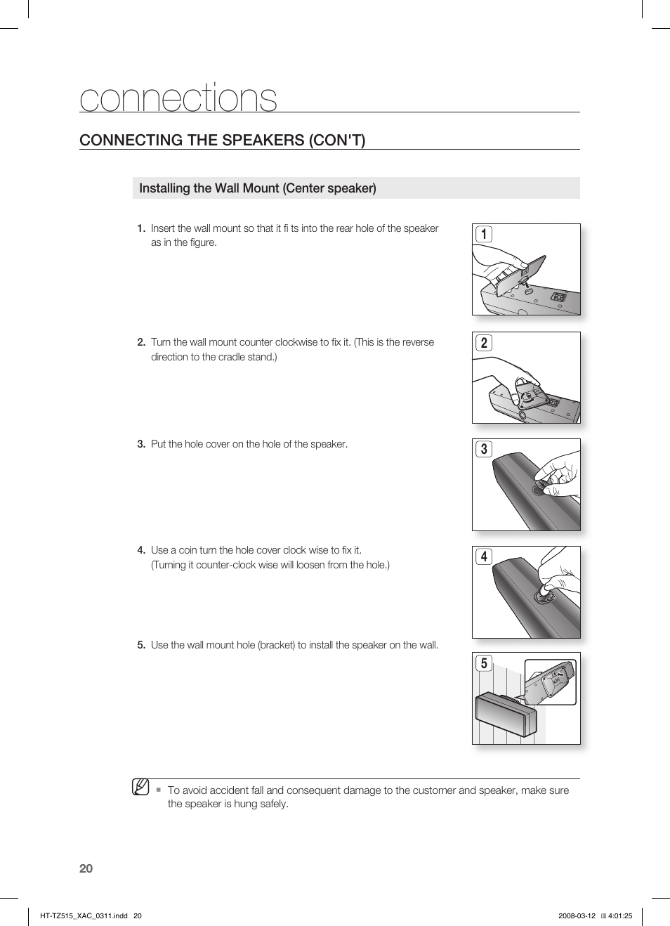 Connections | Samsung HT-TZ515 User Manual | Page 20 / 79