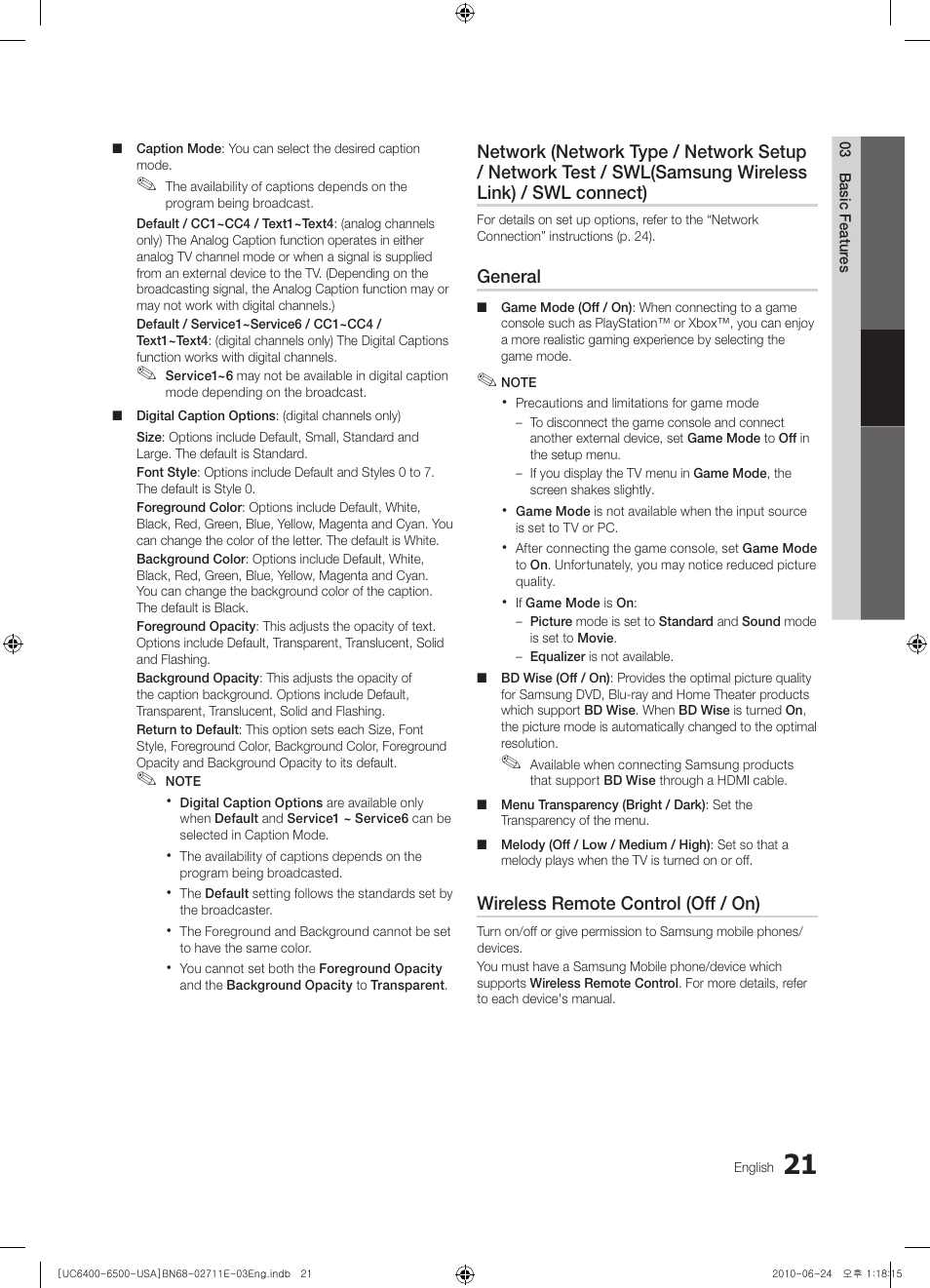 Samsung UN65C6500 User Manual | Page 21 / 62