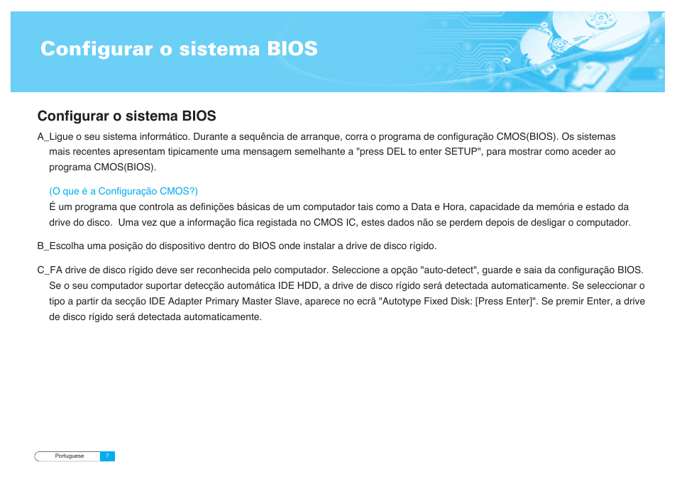 Configurar o sistema bios | Samsung BF68-00160B User Manual | Page 57 / 60