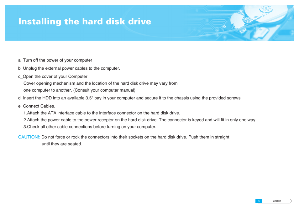 Installing the hard disk drive | Samsung BF68-00160B User Manual | Page 8 / 60