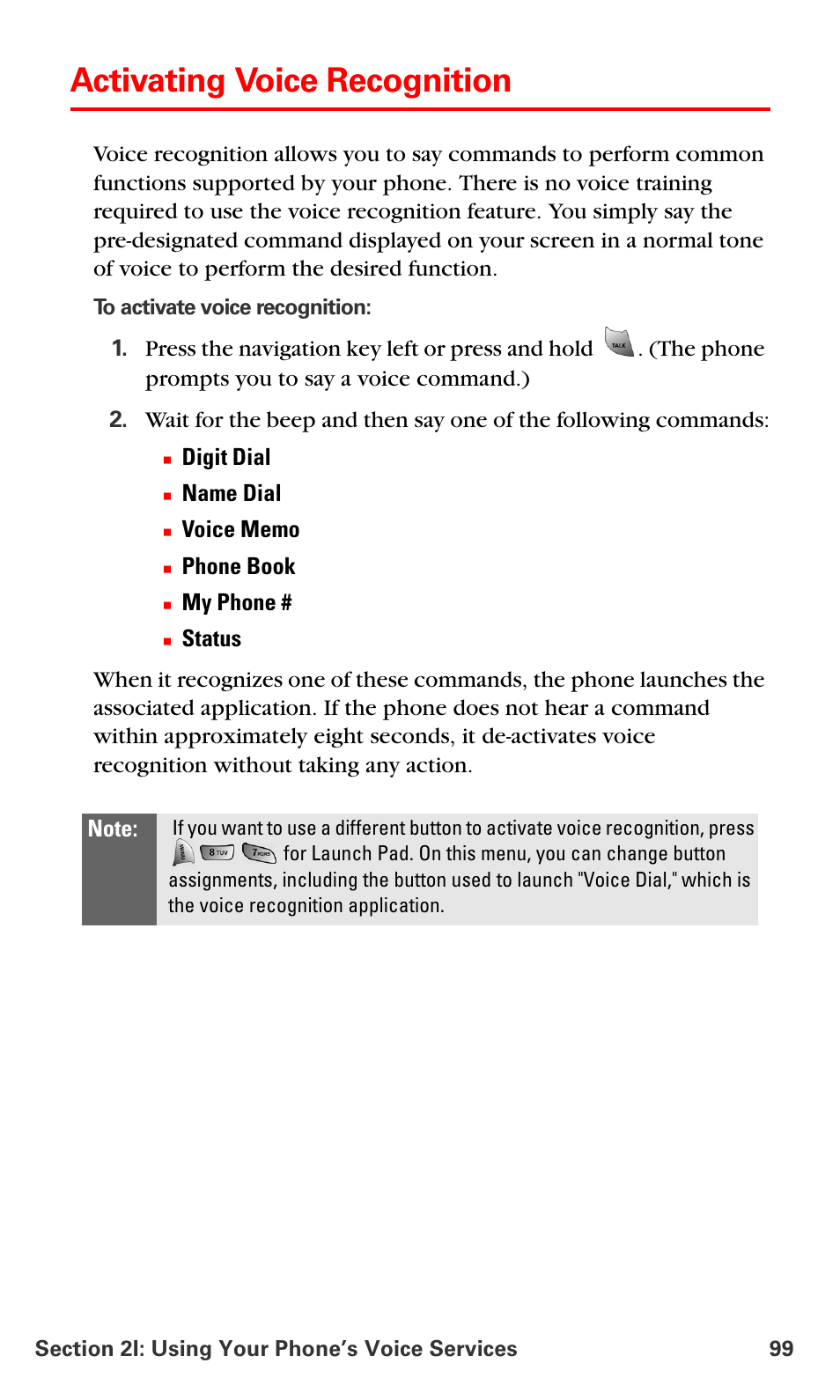 Activating voice recognition | Samsung VM-A680 User Manual | Page 107 / 224
