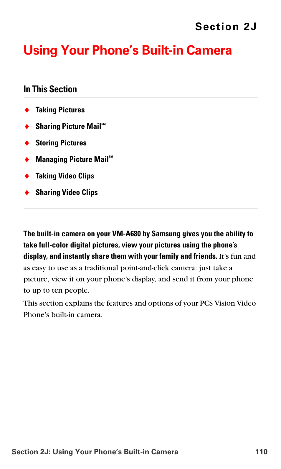 Using your phone’s built-in camera, 2j.using your phone’s built-in camera | Samsung VM-A680 User Manual | Page 118 / 224