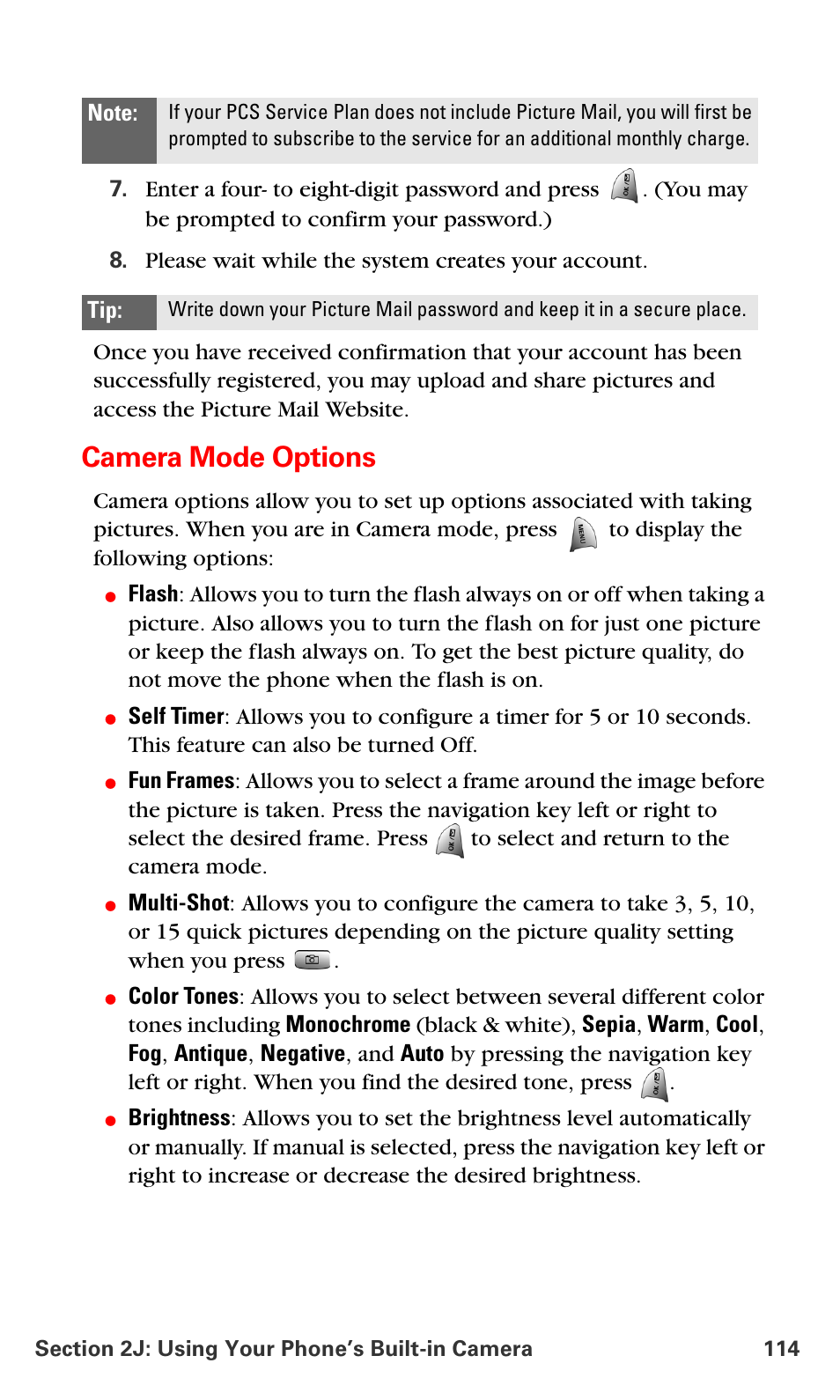 Camera mode options | Samsung VM-A680 User Manual | Page 122 / 224