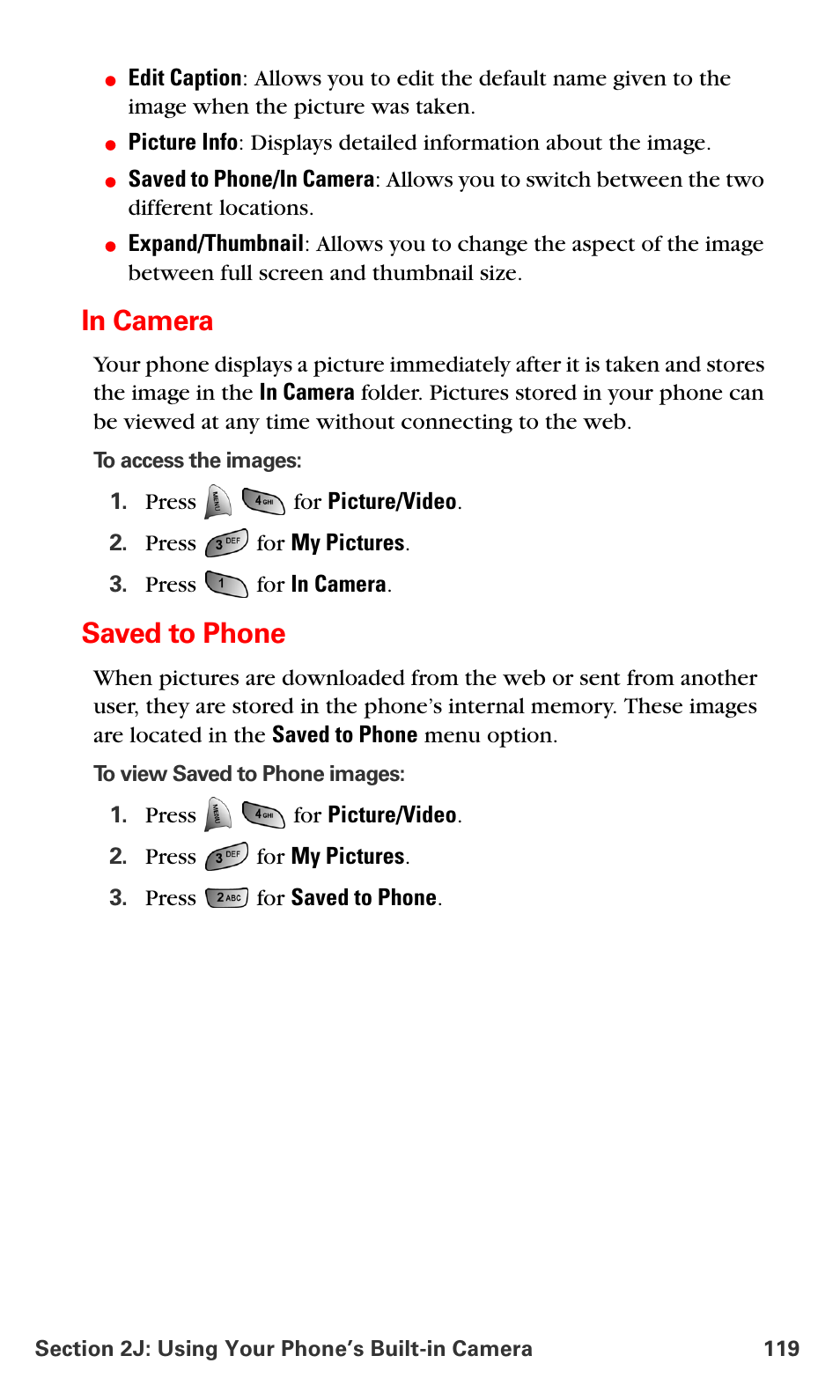 In camera, Saved to phone | Samsung VM-A680 User Manual | Page 127 / 224