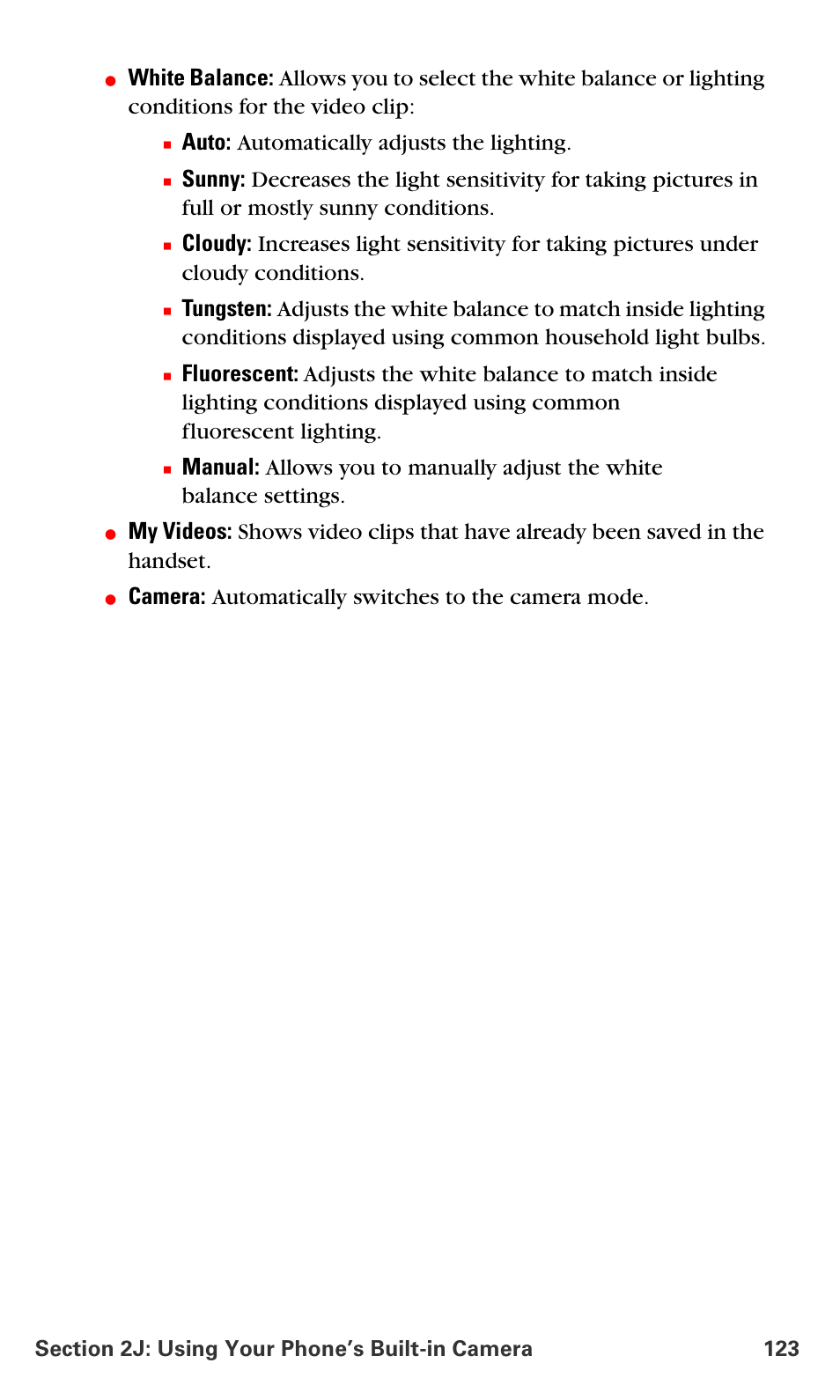 Auto: automatically adjusts the lighting, Camera: automatically switches to the camera mode | Samsung VM-A680 User Manual | Page 131 / 224