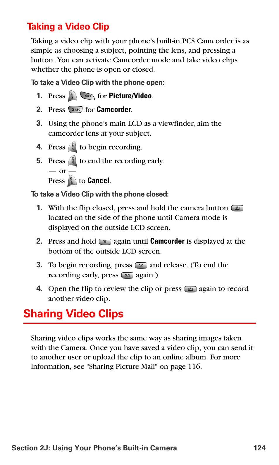 Taking a video clip, Sharing video clips | Samsung VM-A680 User Manual | Page 132 / 224