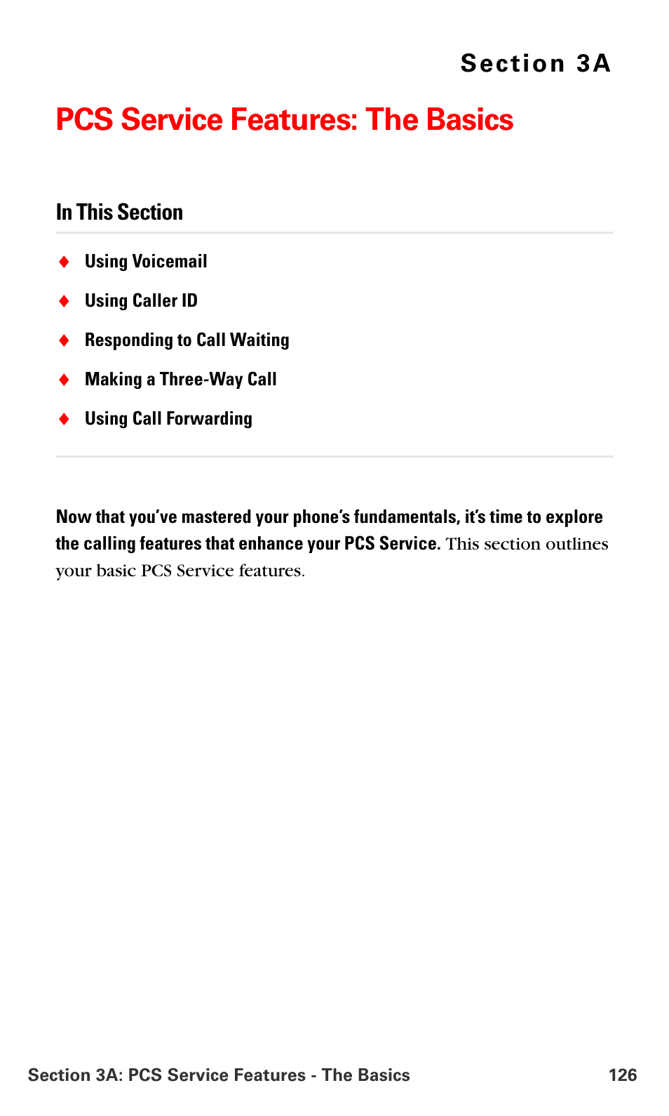 Pcs service features: the basics, 3a.pcs service features: the basics | Samsung VM-A680 User Manual | Page 134 / 224