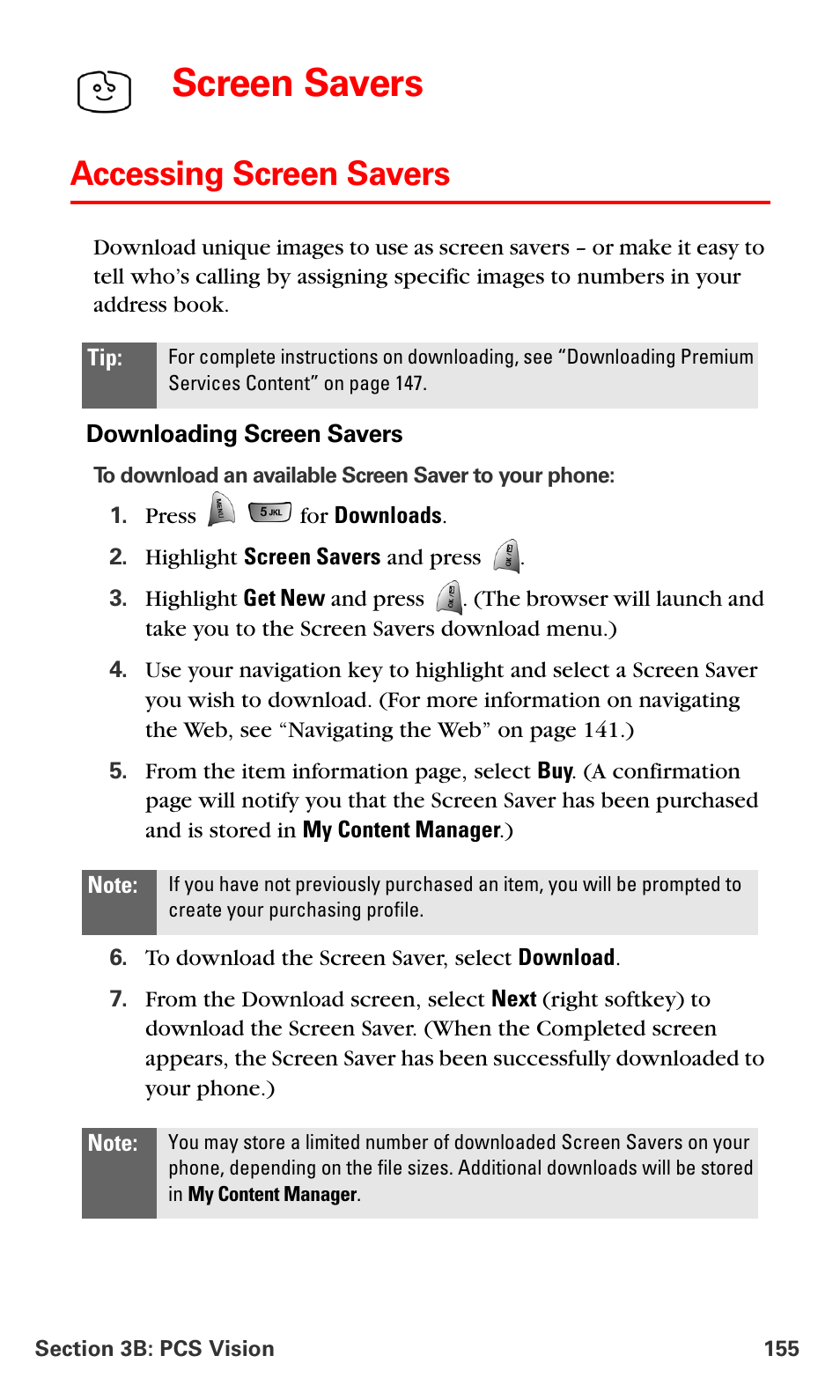 Accessing screen savers, Screen savers | Samsung VM-A680 User Manual | Page 163 / 224