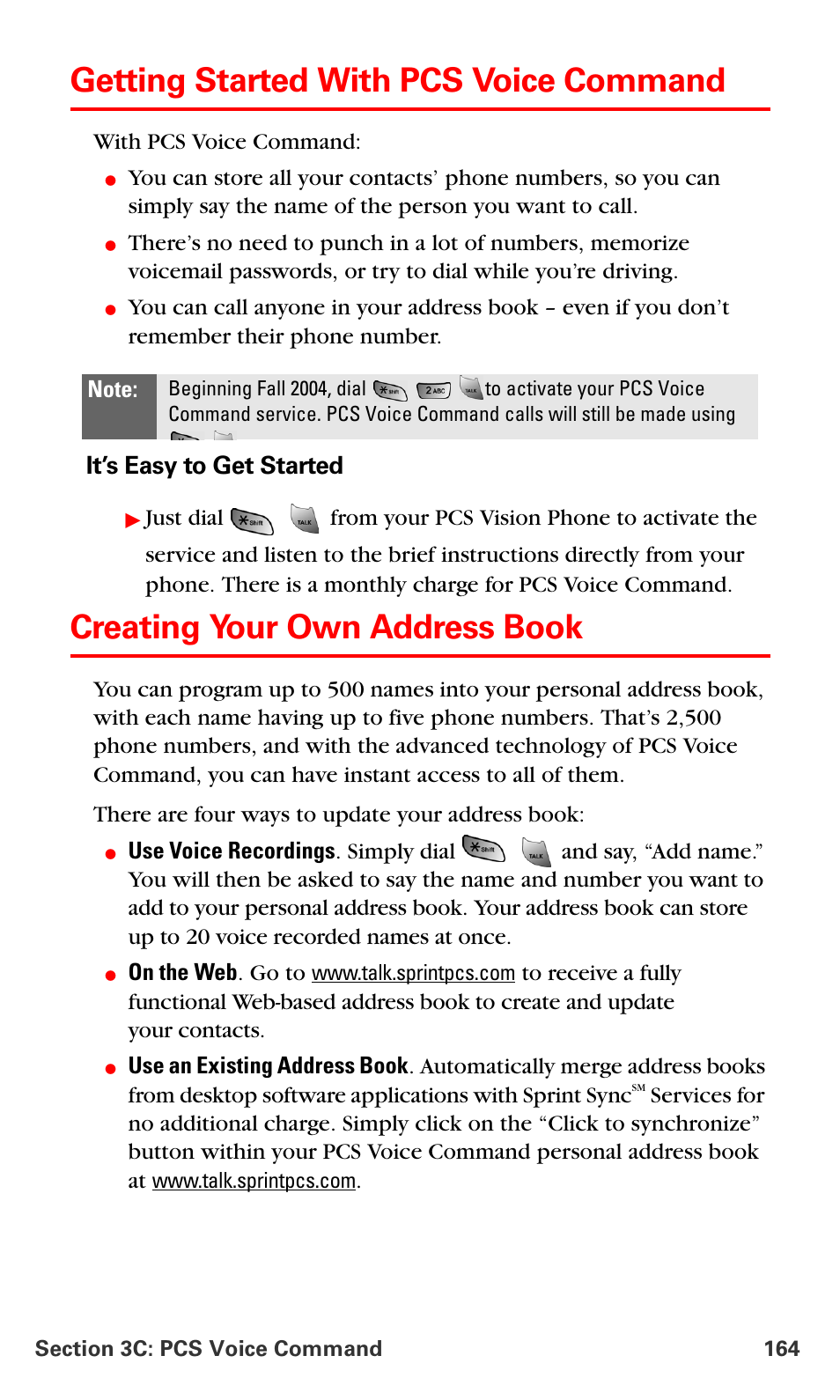 Getting started with pcs voice command, Creating your own address book | Samsung VM-A680 User Manual | Page 172 / 224