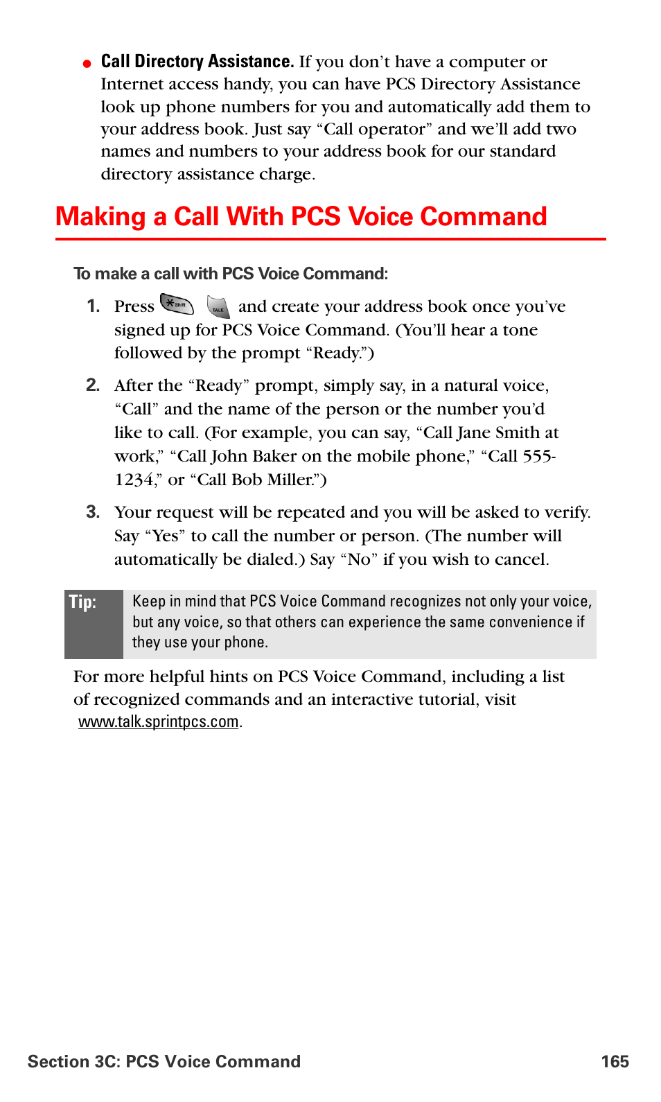 Making a call with pcs voice command | Samsung VM-A680 User Manual | Page 173 / 224