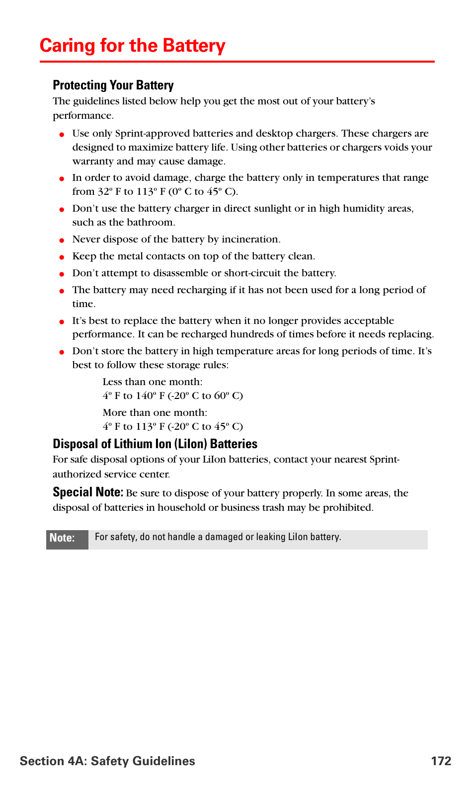 Caring for the battery, Protecting your battery, Disposal of lithium ion (liion) batteries | Samsung VM-A680 User Manual | Page 180 / 224