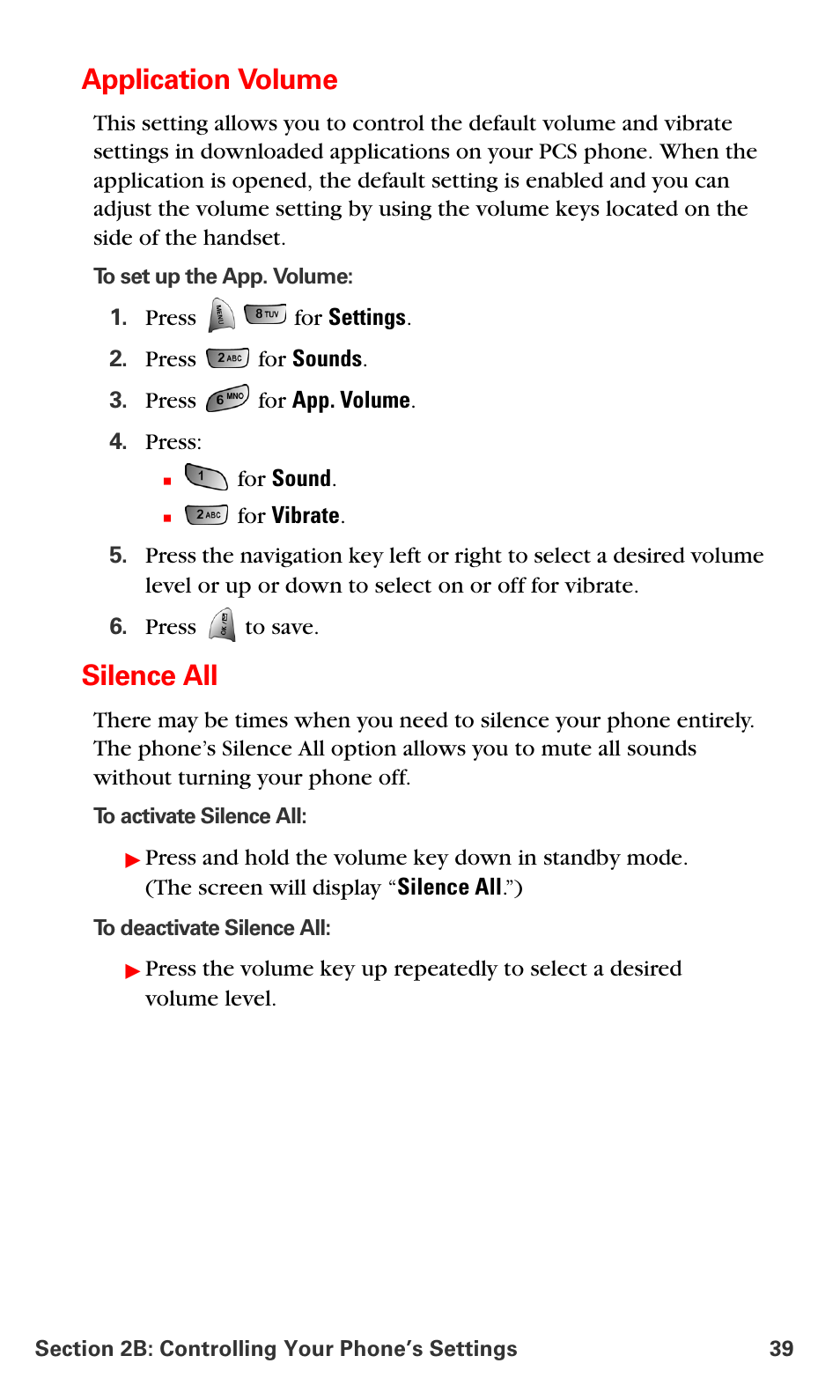 Application volume, Silence all | Samsung VM-A680 User Manual | Page 47 / 224