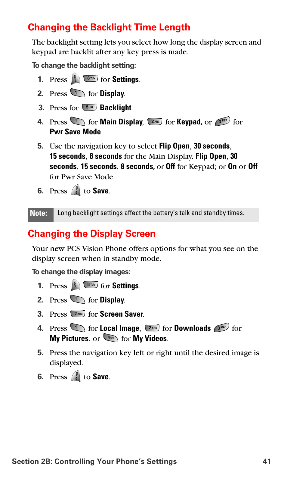 Changing the backlight time length, Changing the display screen | Samsung VM-A680 User Manual | Page 49 / 224