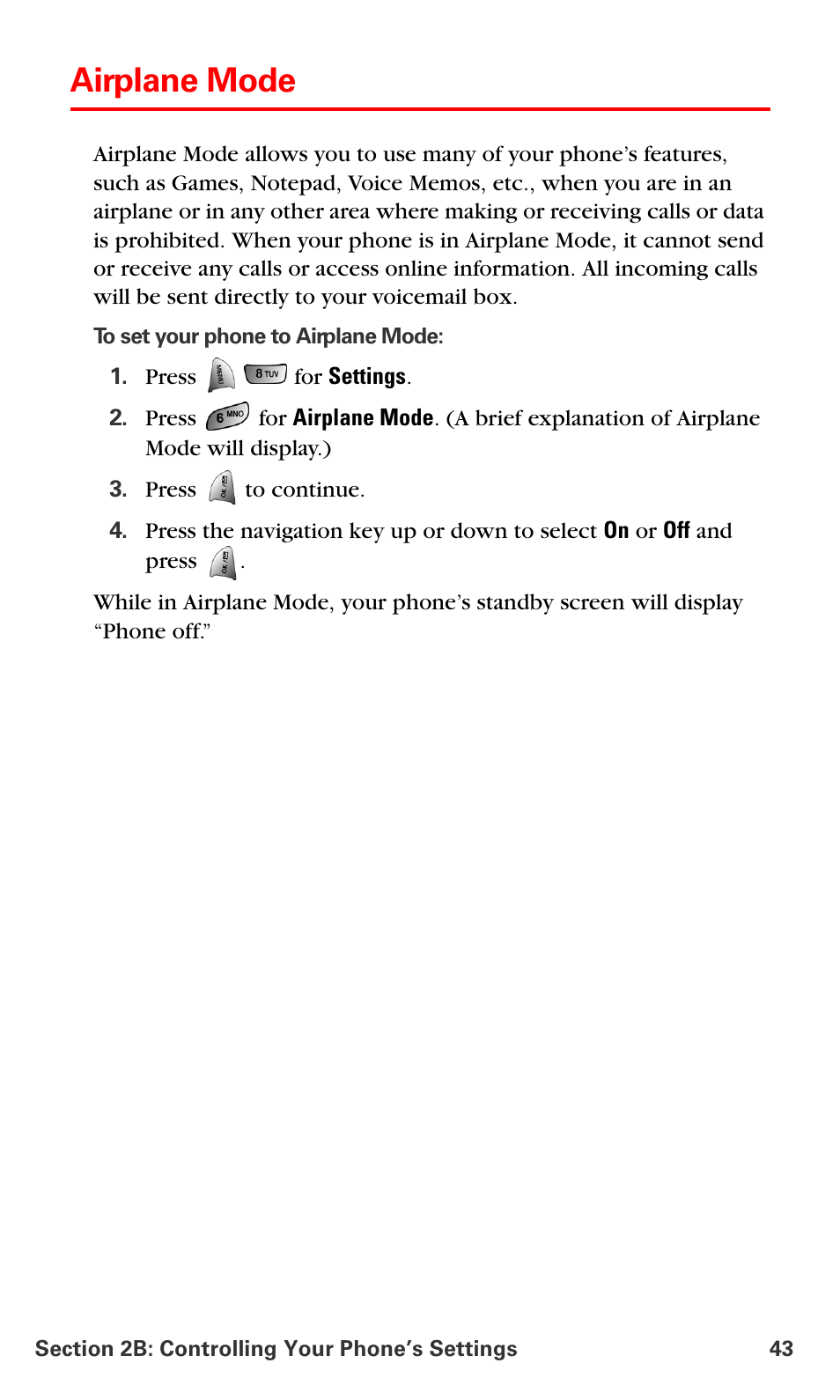 Airplane mode | Samsung VM-A680 User Manual | Page 51 / 224