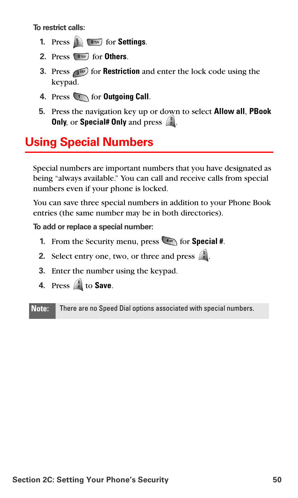 Using special numbers | Samsung VM-A680 User Manual | Page 58 / 224