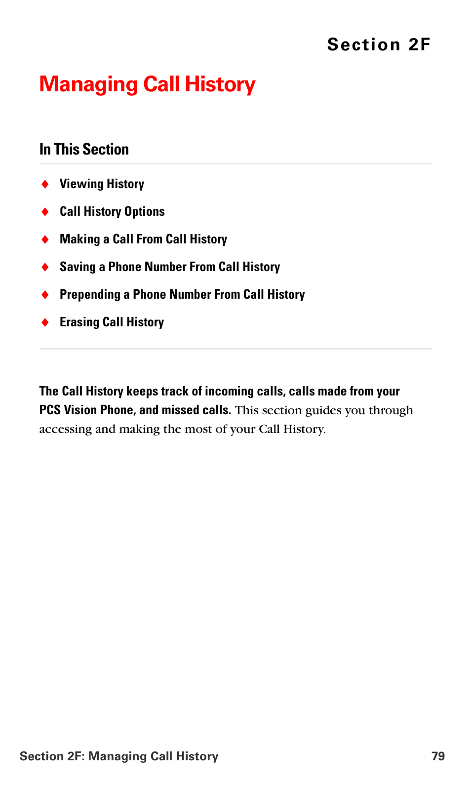 Managing call history, 2f.managing call history | Samsung VM-A680 User Manual | Page 87 / 224
