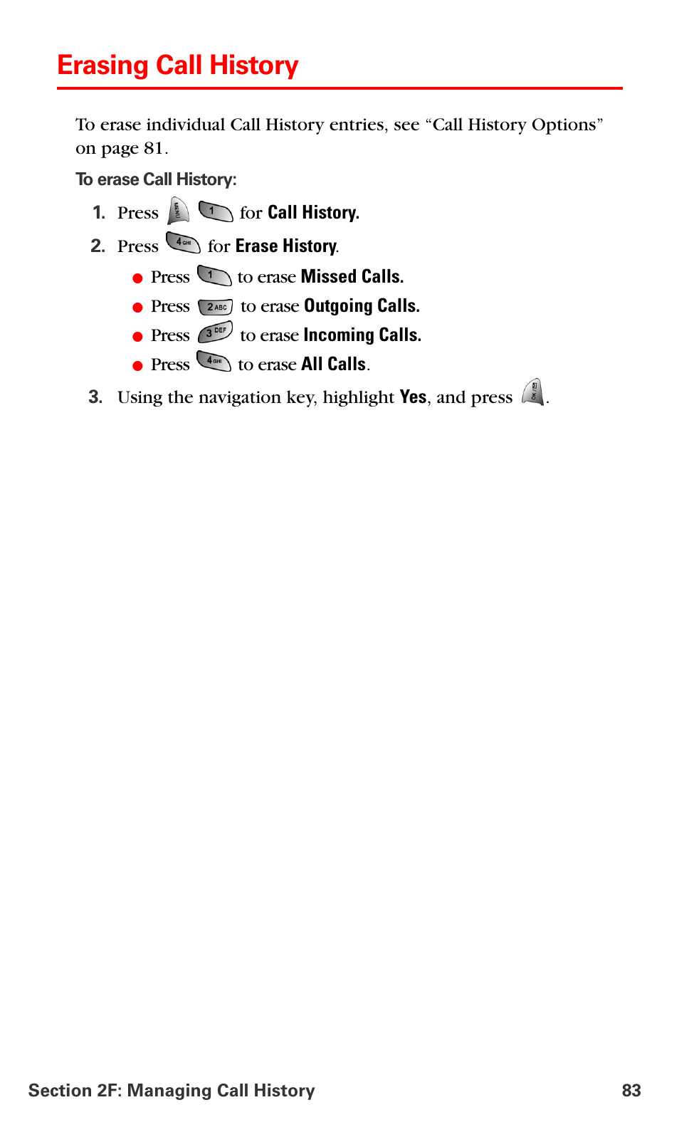 Erasing call history | Samsung VM-A680 User Manual | Page 91 / 224