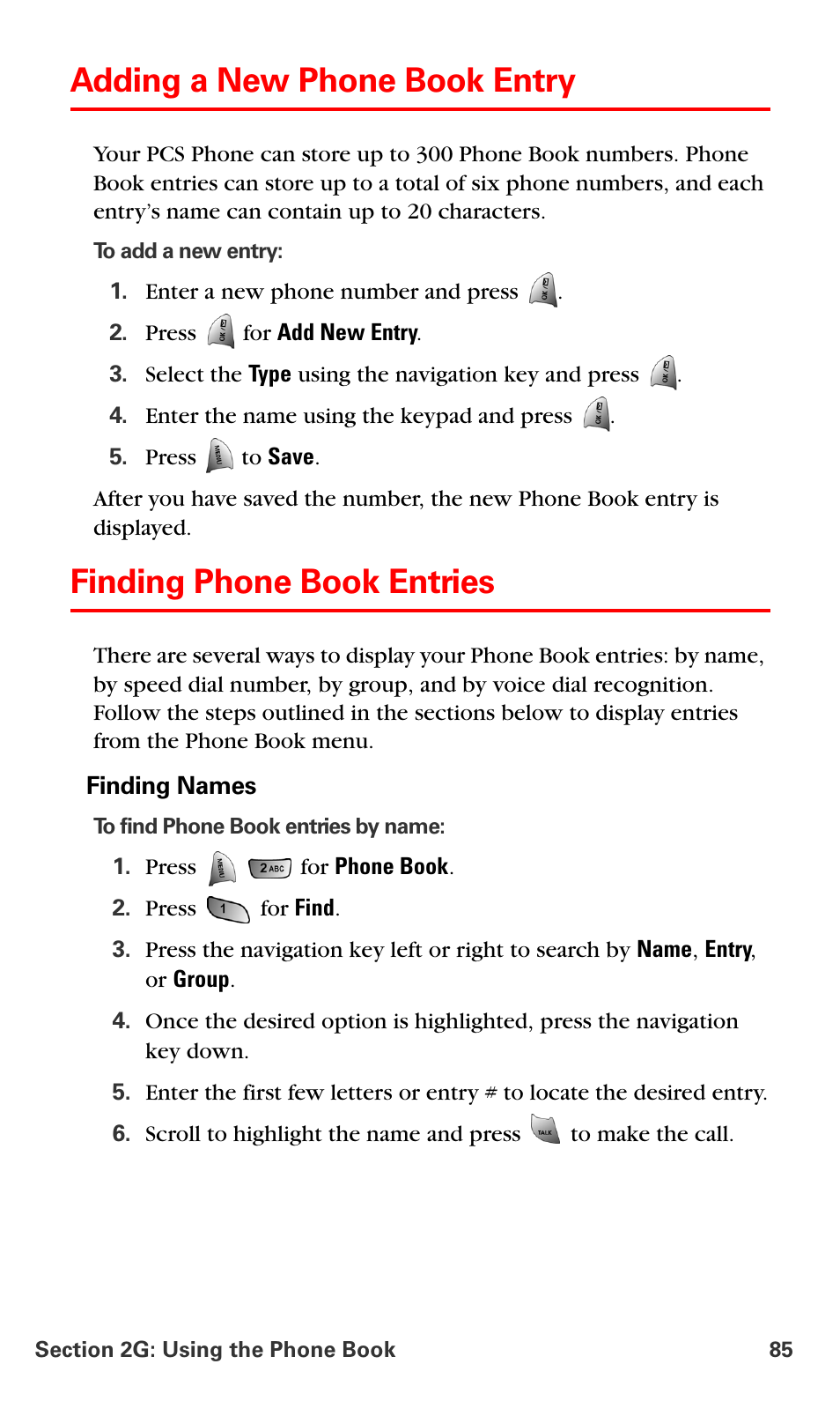Adding a new phone book entry, Finding phone book entries | Samsung VM-A680 User Manual | Page 93 / 224