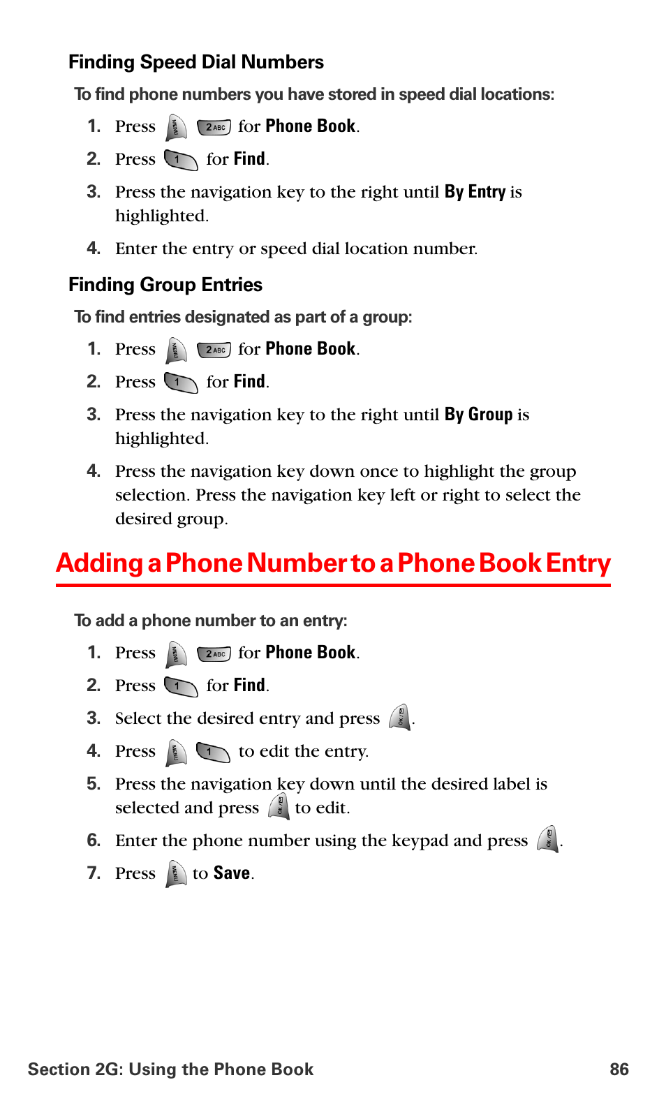 Adding a phone number to a phone book entry | Samsung VM-A680 User Manual | Page 94 / 224