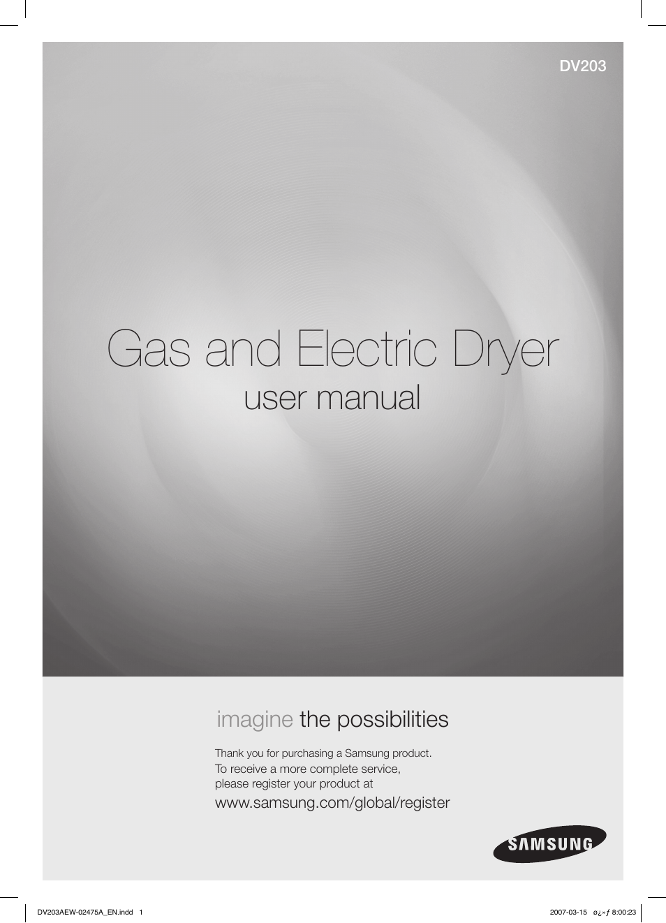 Samsung DV203 User Manual | 32 pages