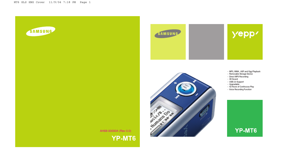 Samsung Model YP-MT6X User Manual | 25 pages