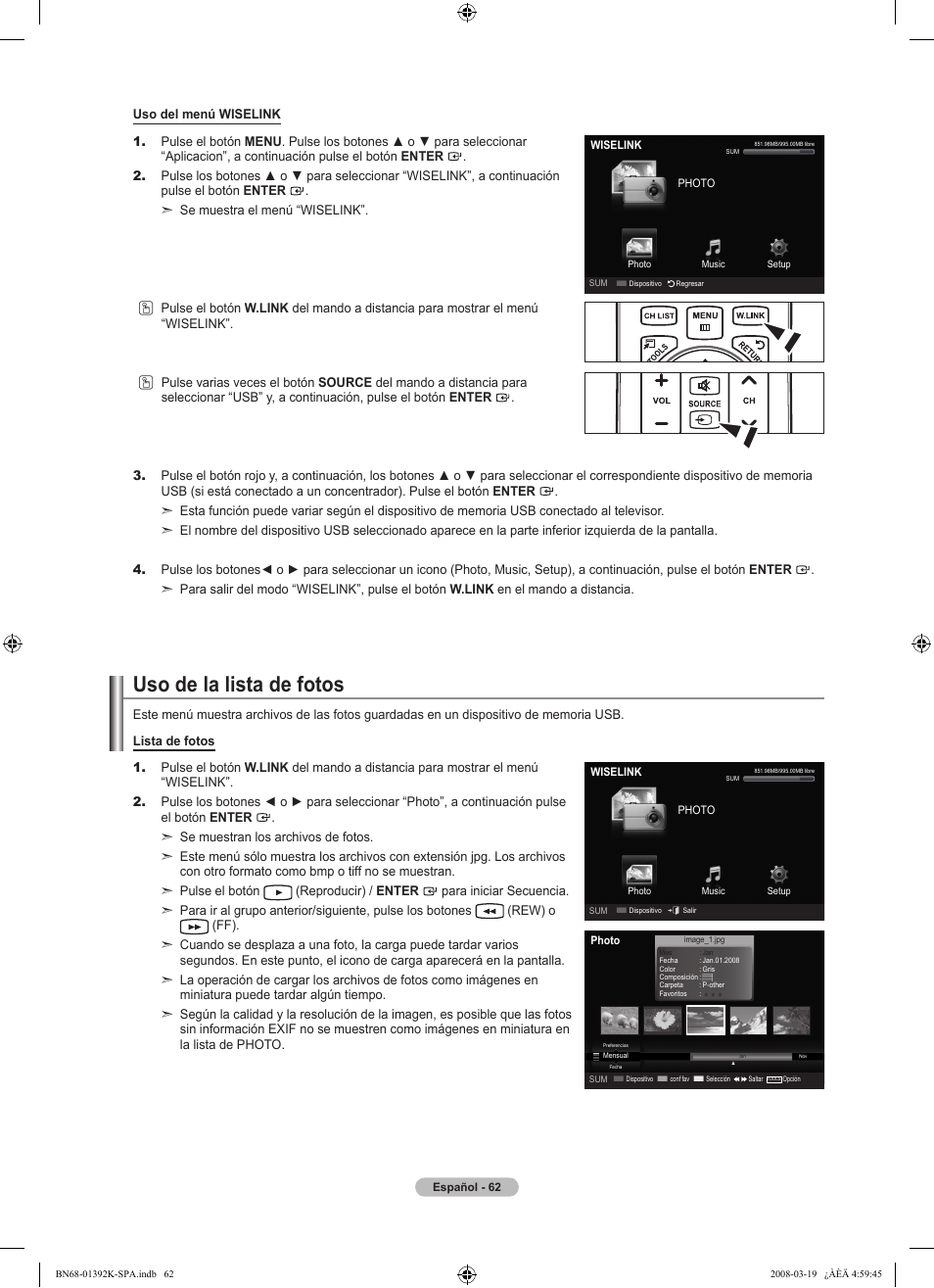 Uso de la lista de fotos | Samsung 580 User Manual | Page 165 / 196