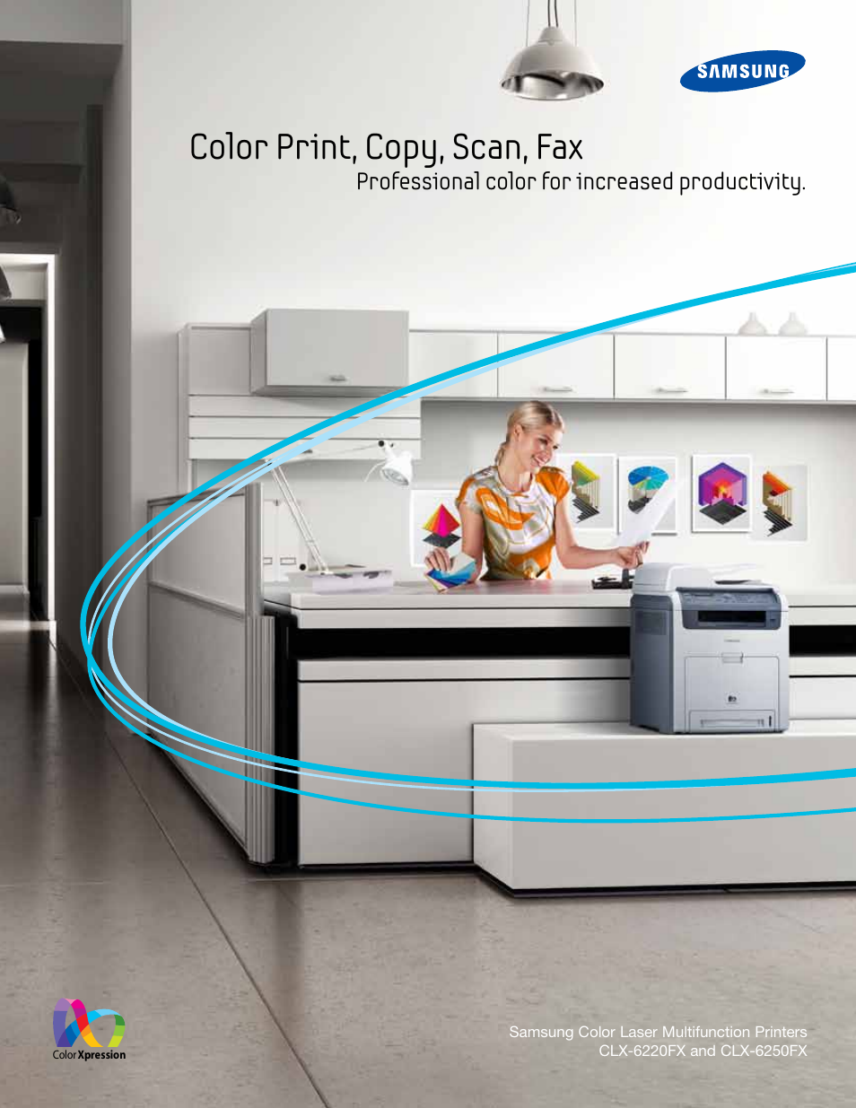 Color print, copy, scan, fax, Professional color for increased productivity | Samsung CLX-6250FX User Manual | Page 3 / 6