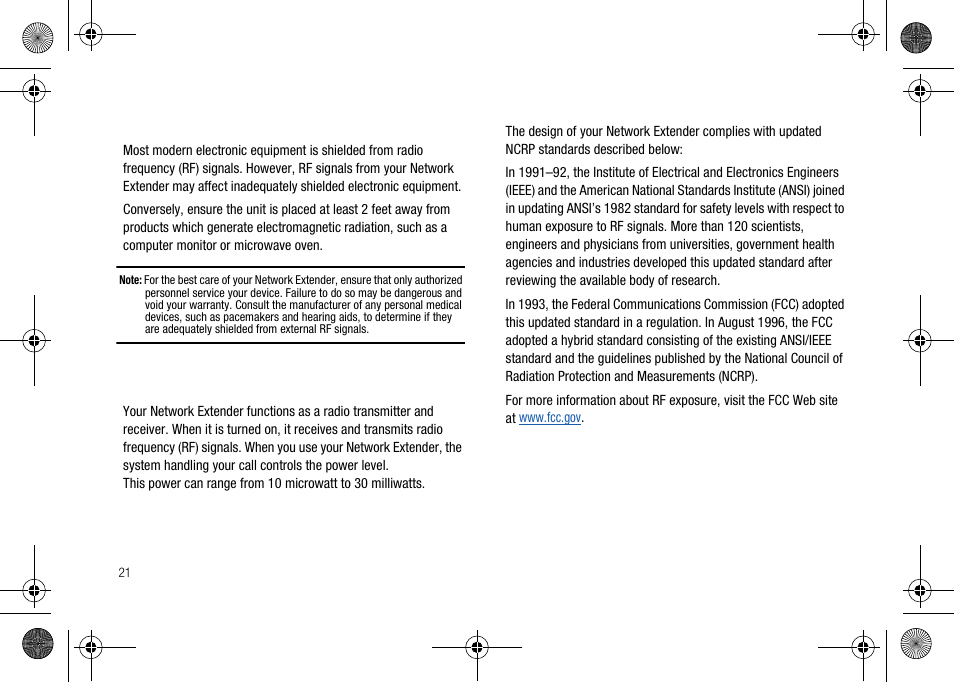 Radio frequency (rf) energy, Knowing radio frequency safety | Verizon Network Extender User Manual | Page 23 / 66