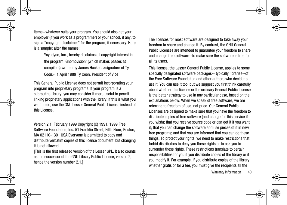 Gnu lesser general public license | Verizon Network Extender User Manual | Page 42 / 66