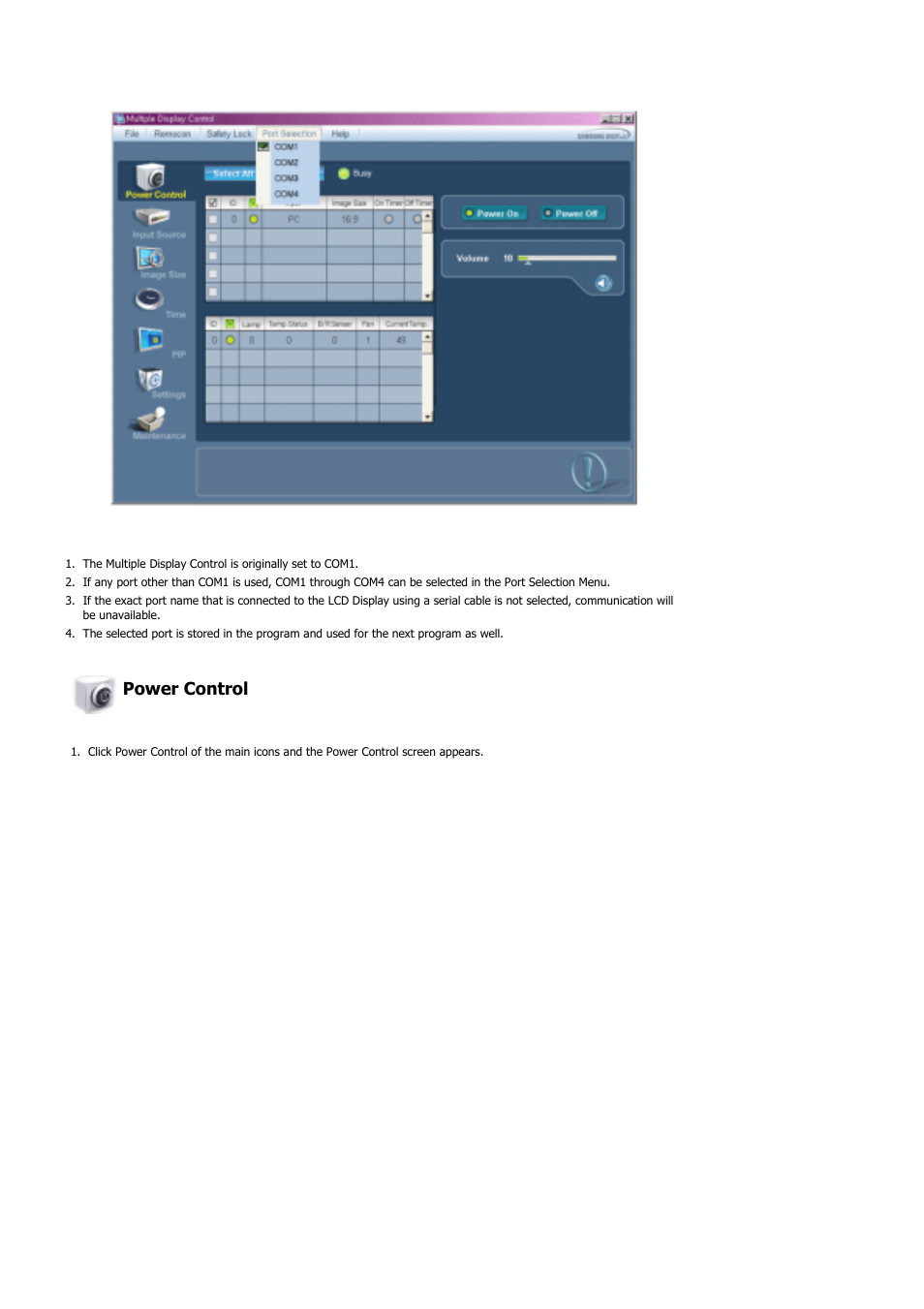 Power control | Samsung 570DXN User Manual | Page 116 / 164