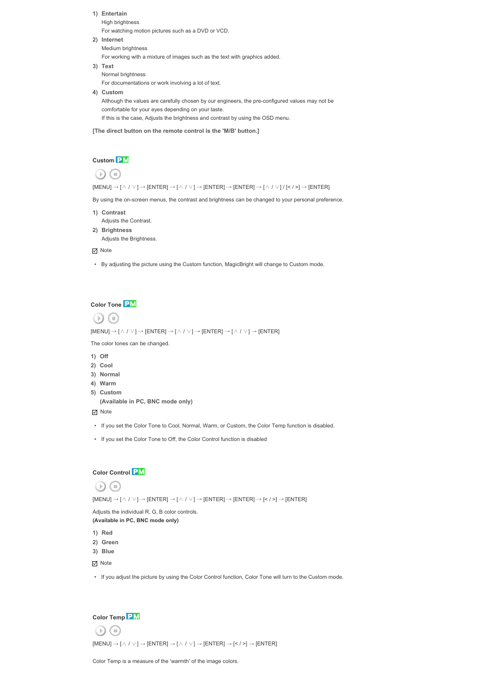 Picture [pc / bnc /dvi mode | Samsung 570DXN User Manual | Page 135 / 164