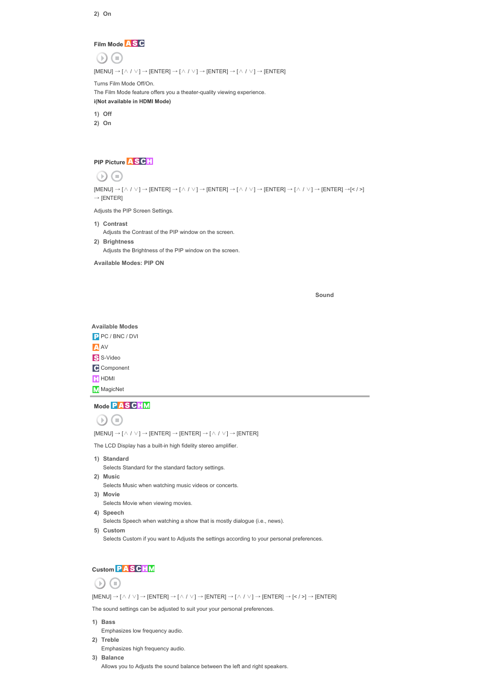 Sound | Samsung 570DXN User Manual | Page 139 / 164