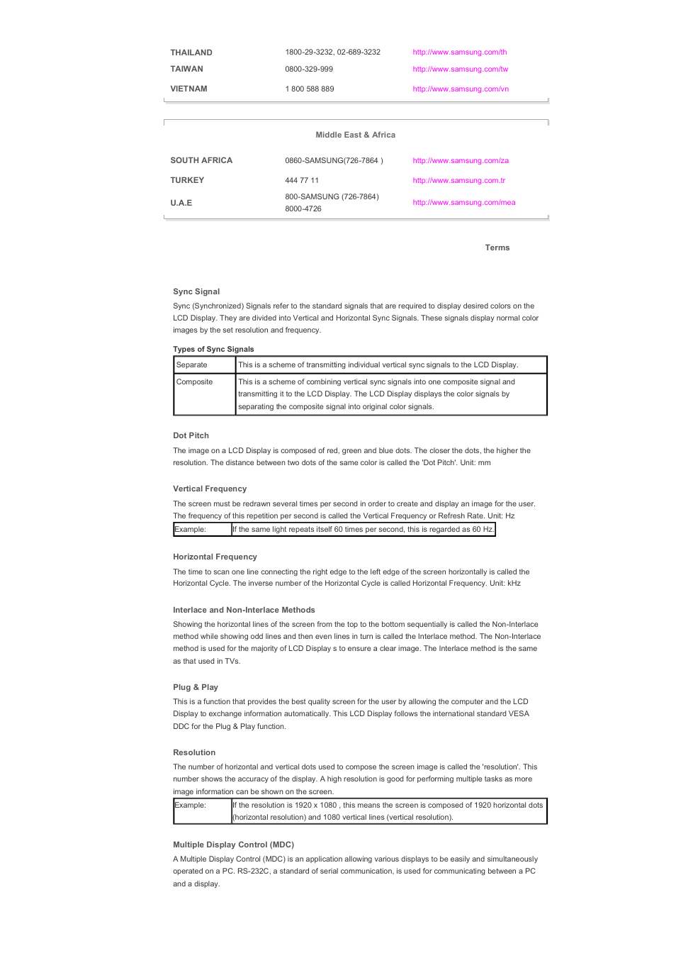 Terms | Samsung 570DXN User Manual | Page 163 / 164